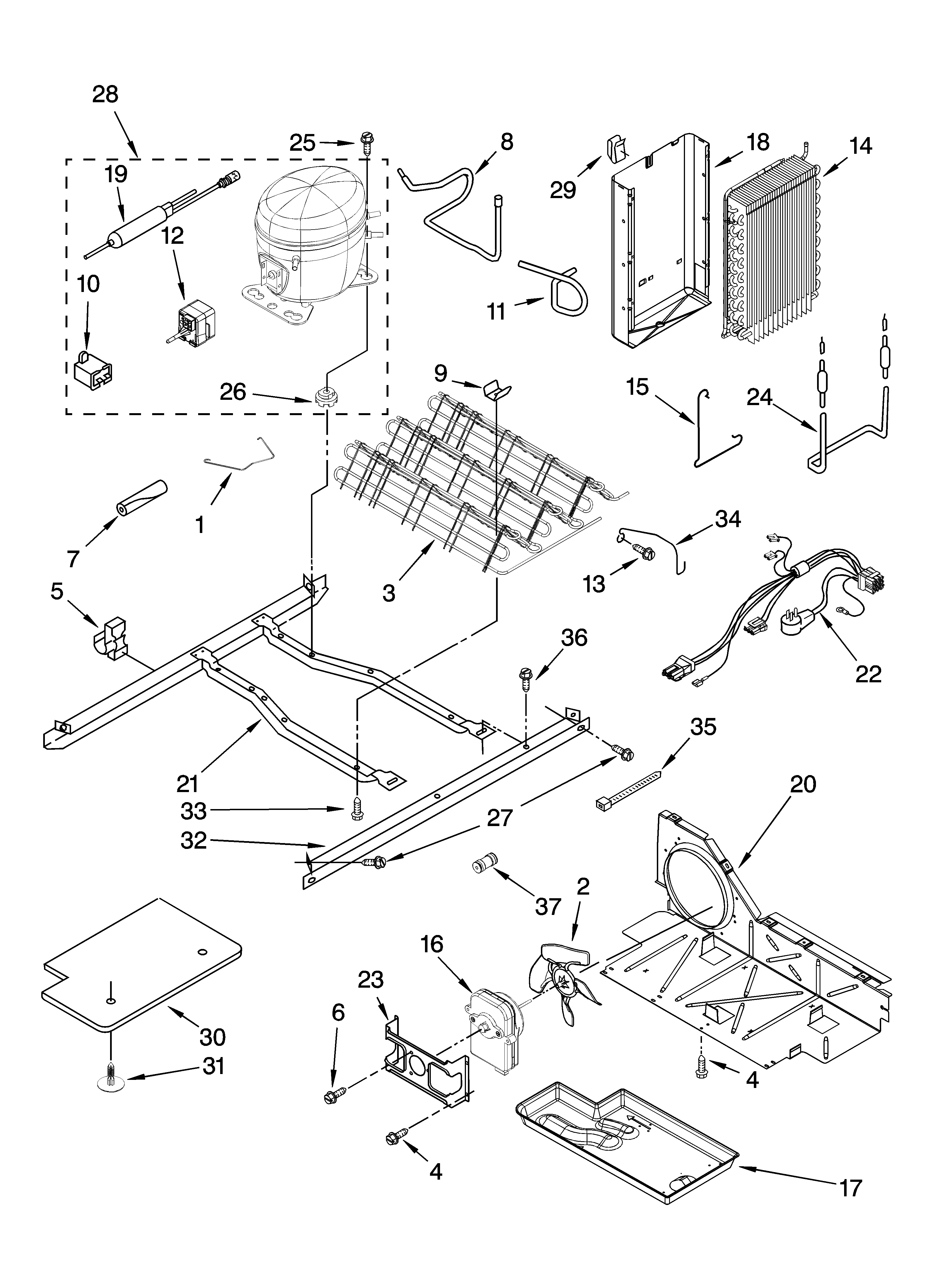 Kenmore 10657368702 unit parts diagram