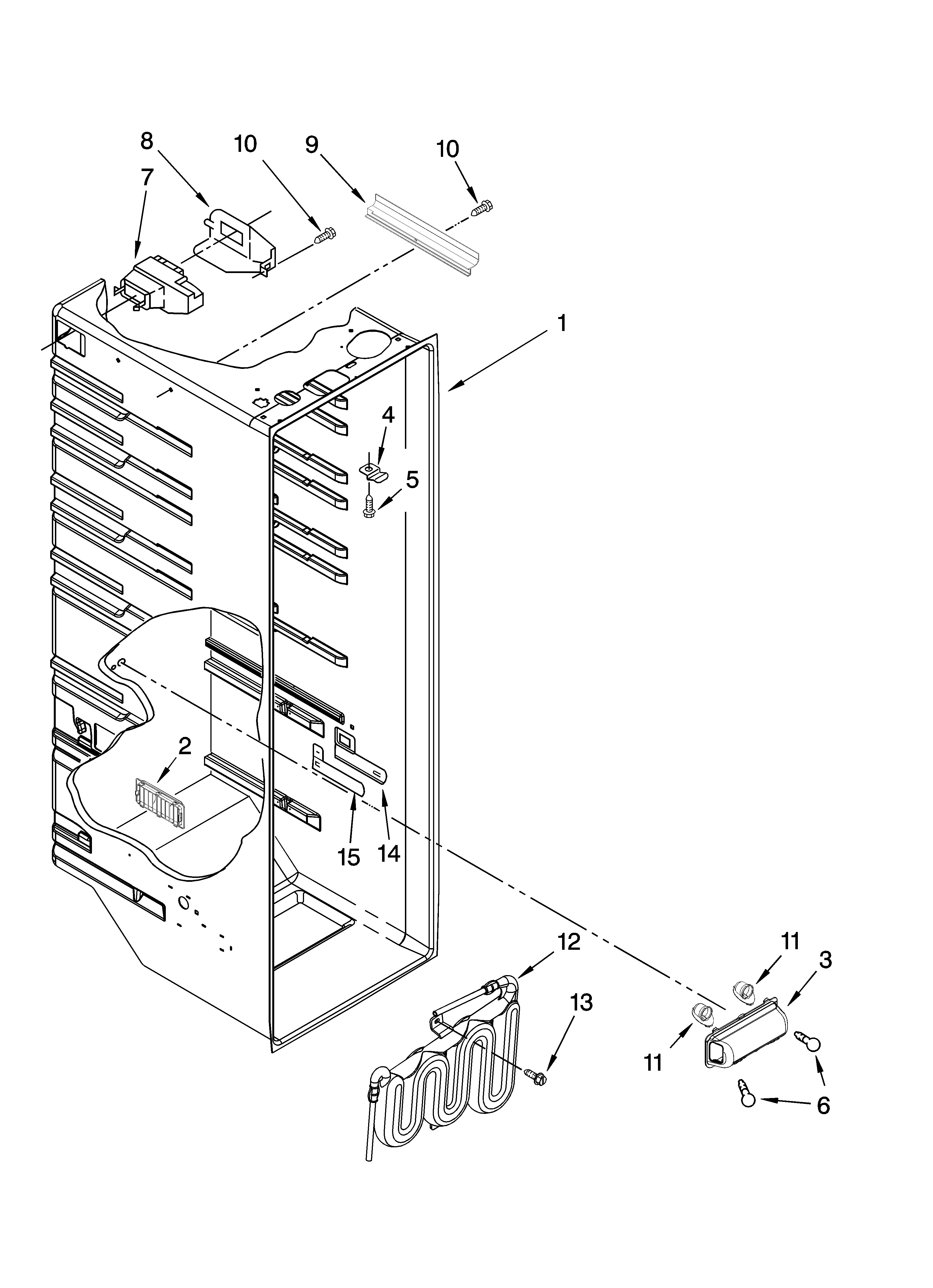 Kenmore 10659138801 refrigerator liner parts diagram