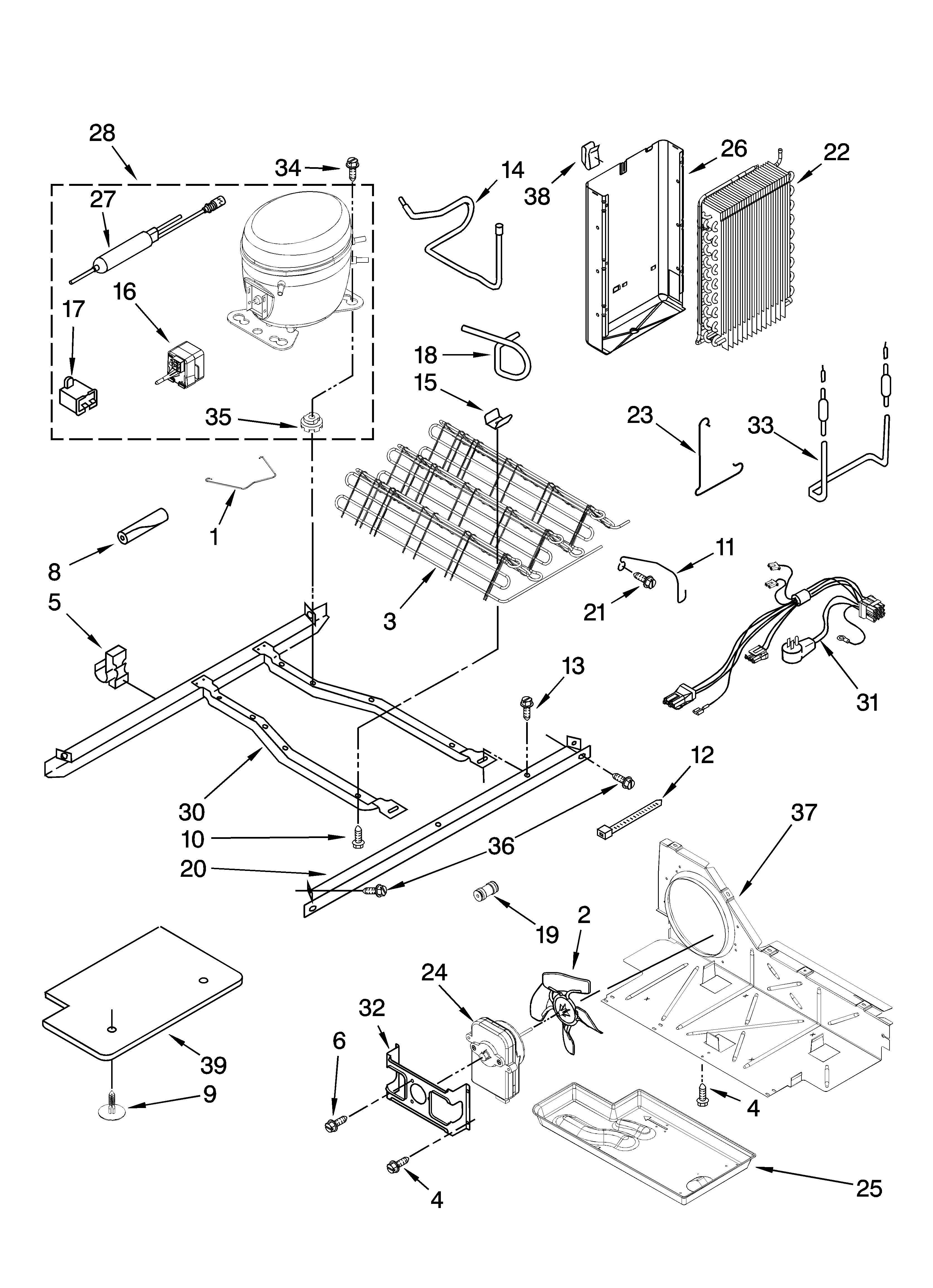 Kenmore 10659439801 unit parts diagram