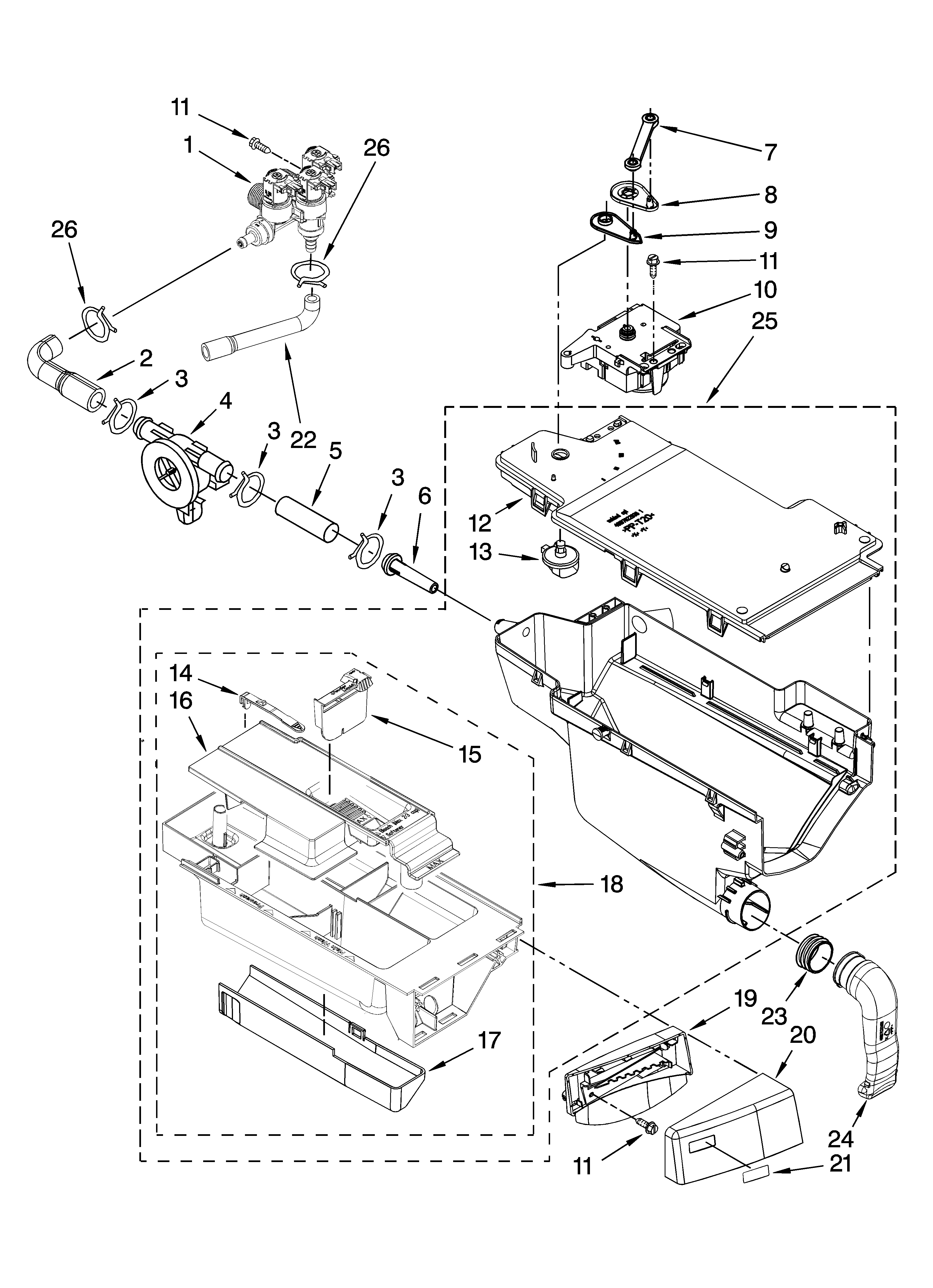 Kenmore Elite 11047751801 dispenser parts diagram
