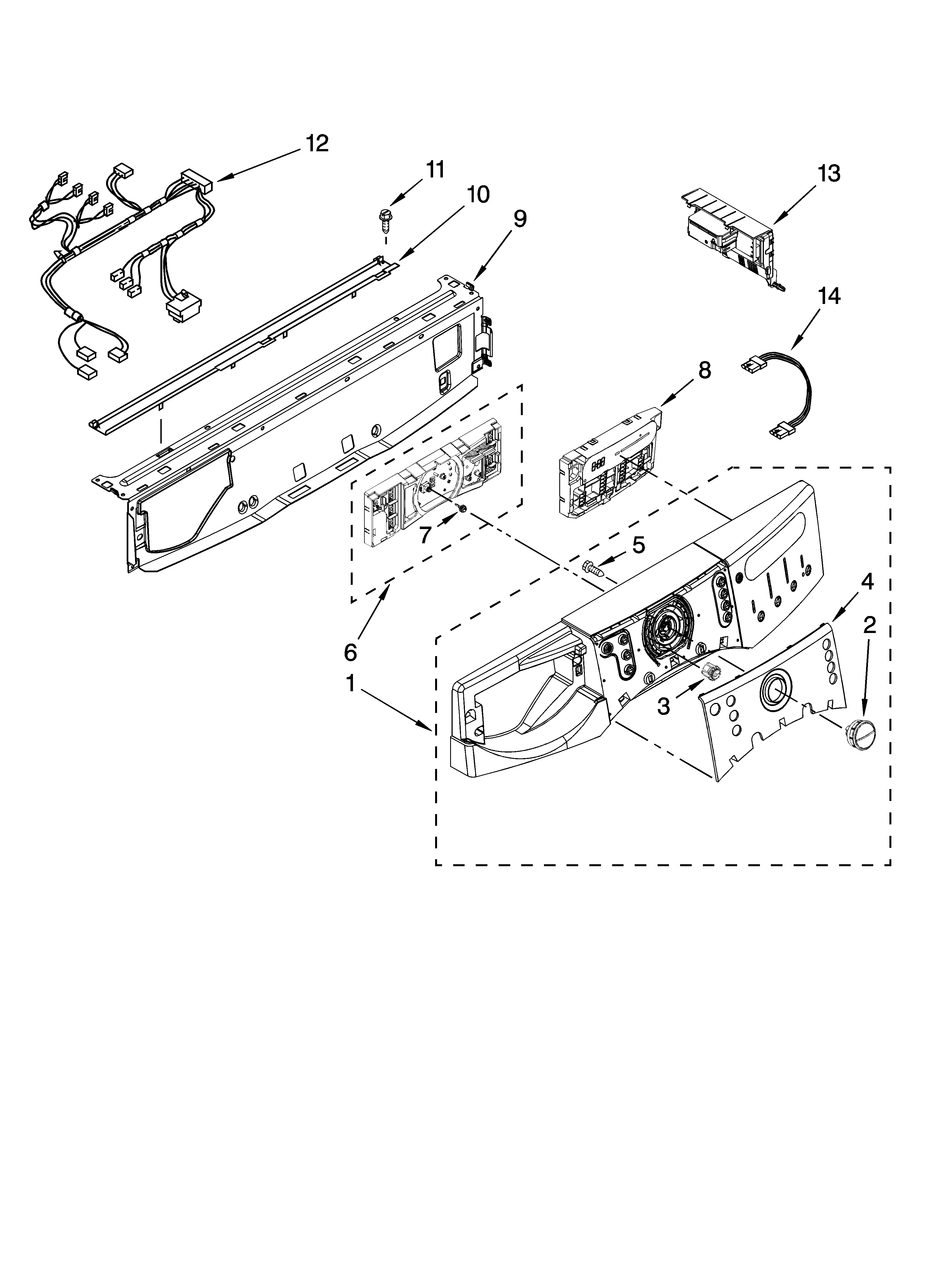 Kenmore Elite 11047787801 control panel parts diagram