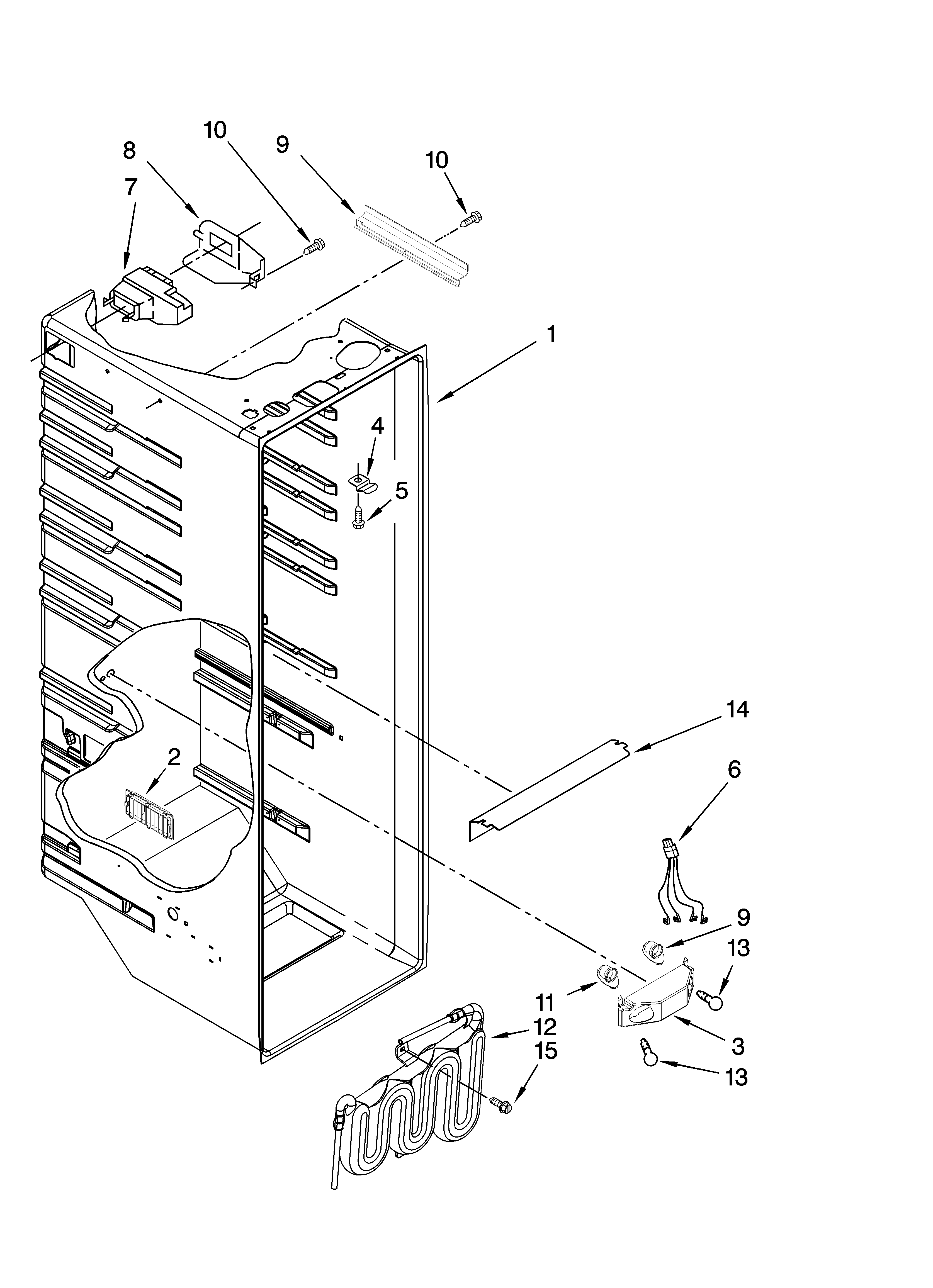 Kenmore 10658943800 refrigerator liner parts diagram