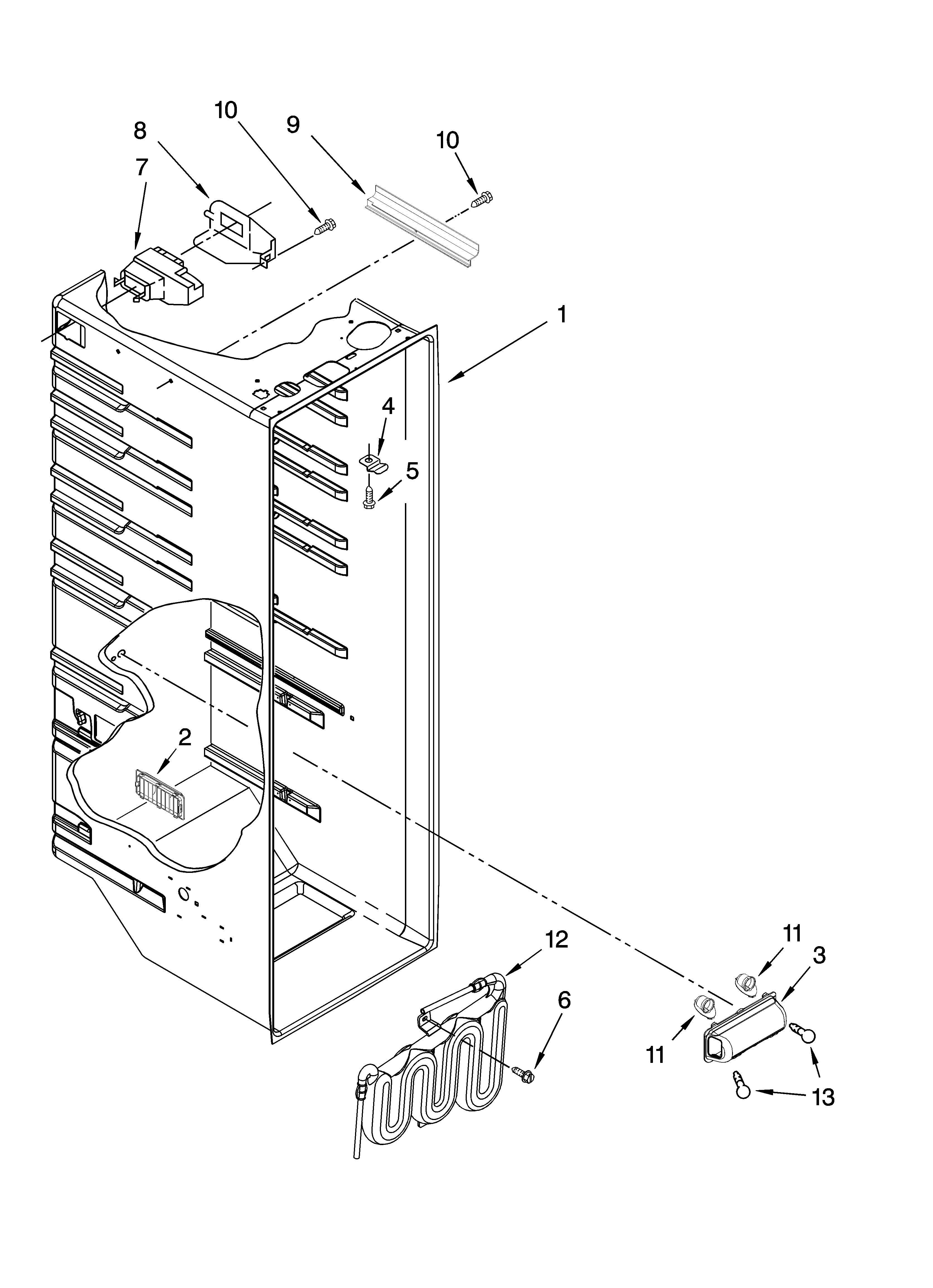 Kenmore 10659919702 refrigerator liner parts diagram