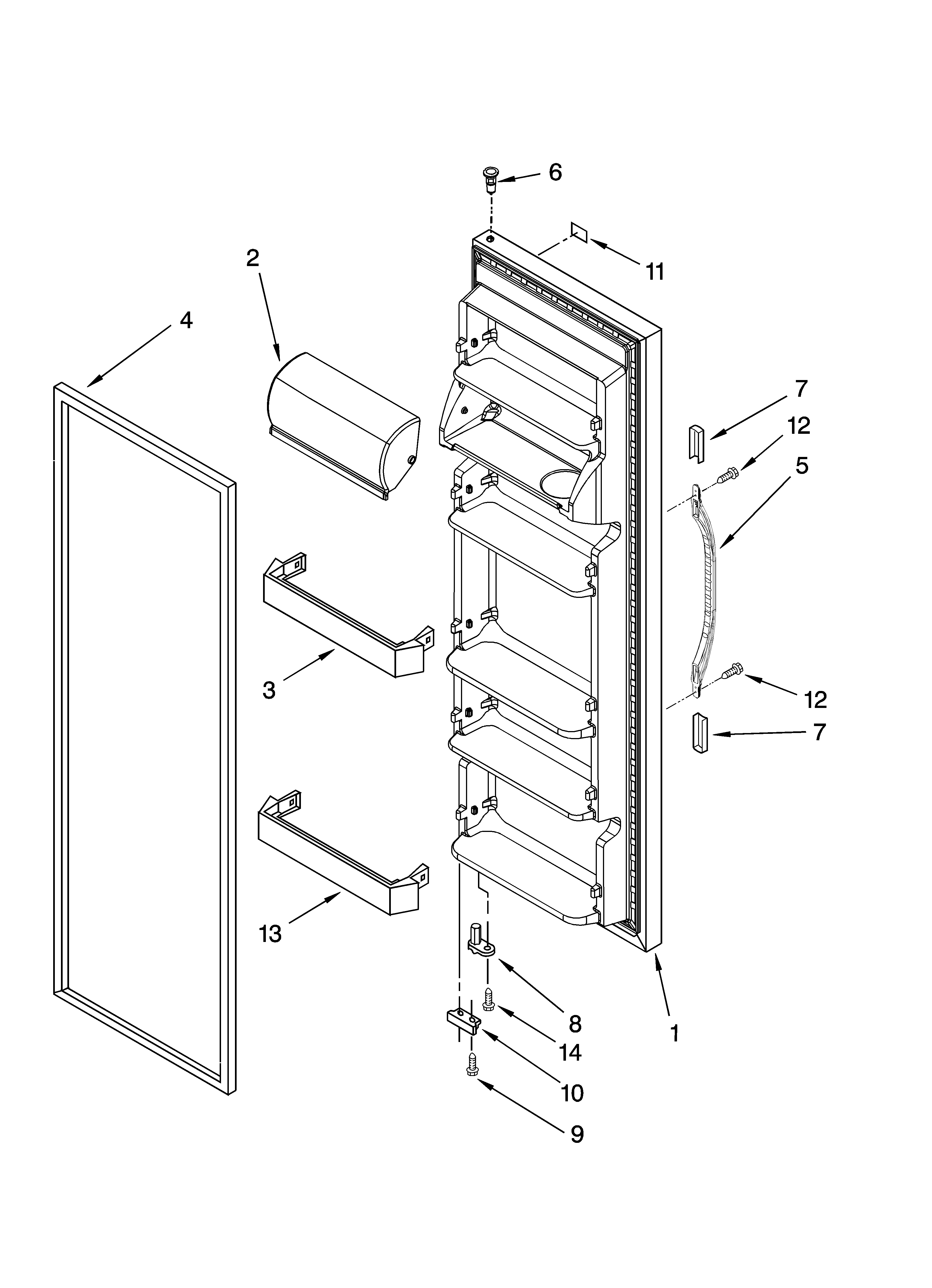 Kenmore 10659919702 refrigerator door parts diagram