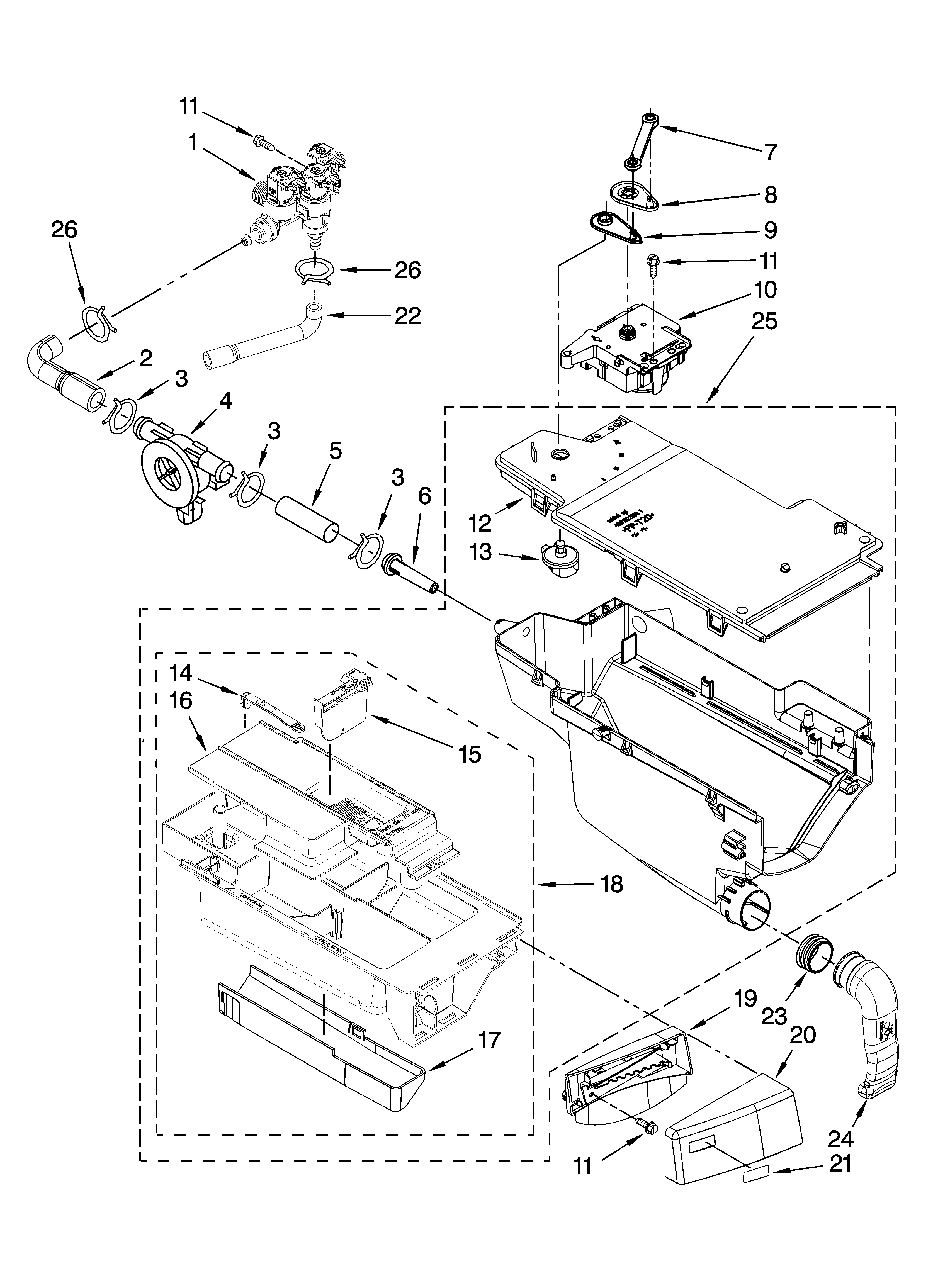 Kenmore Elite 11047798801 dispenser parts diagram