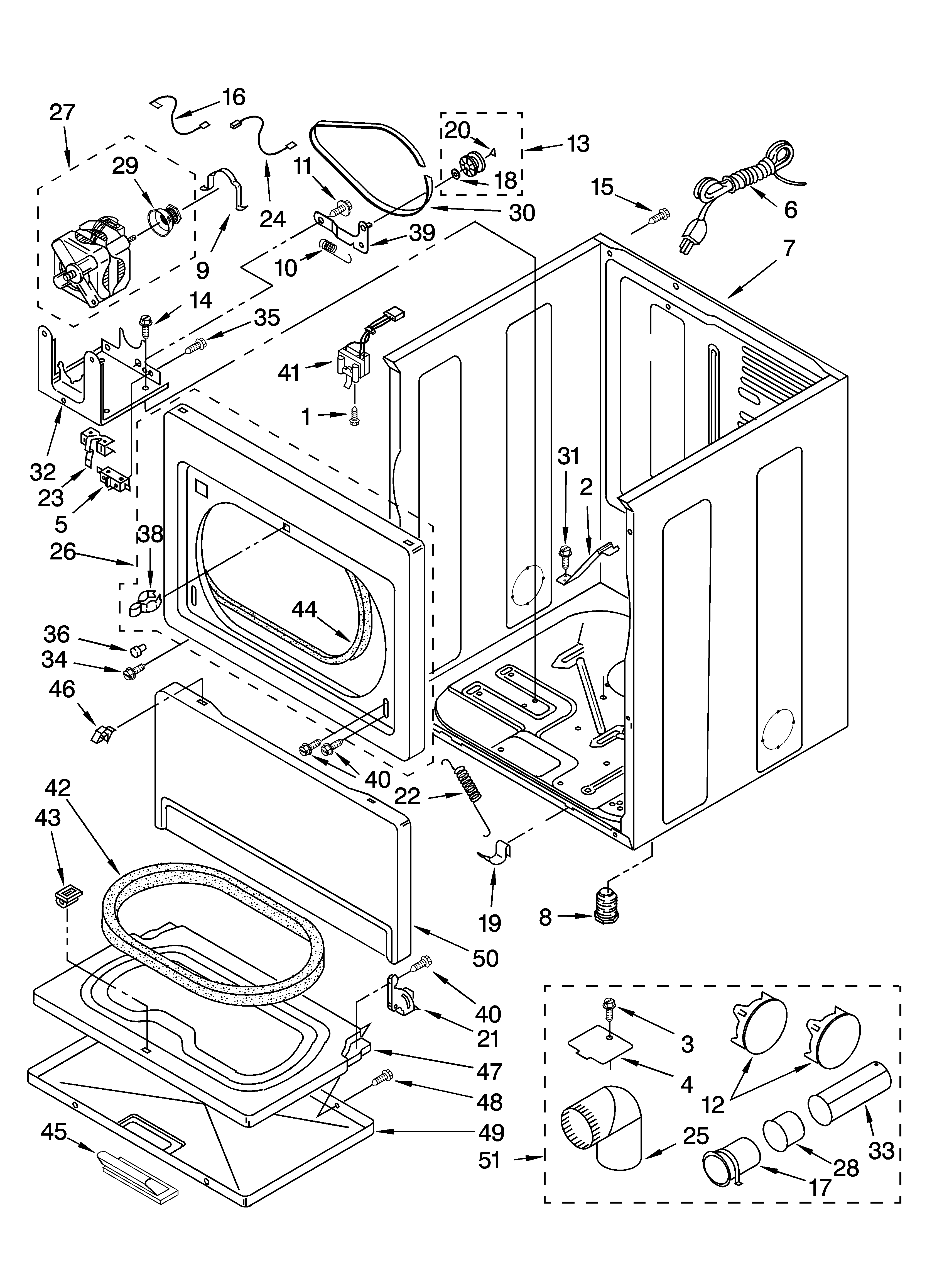 Kenmore 11079727801 cabinet parts diagram