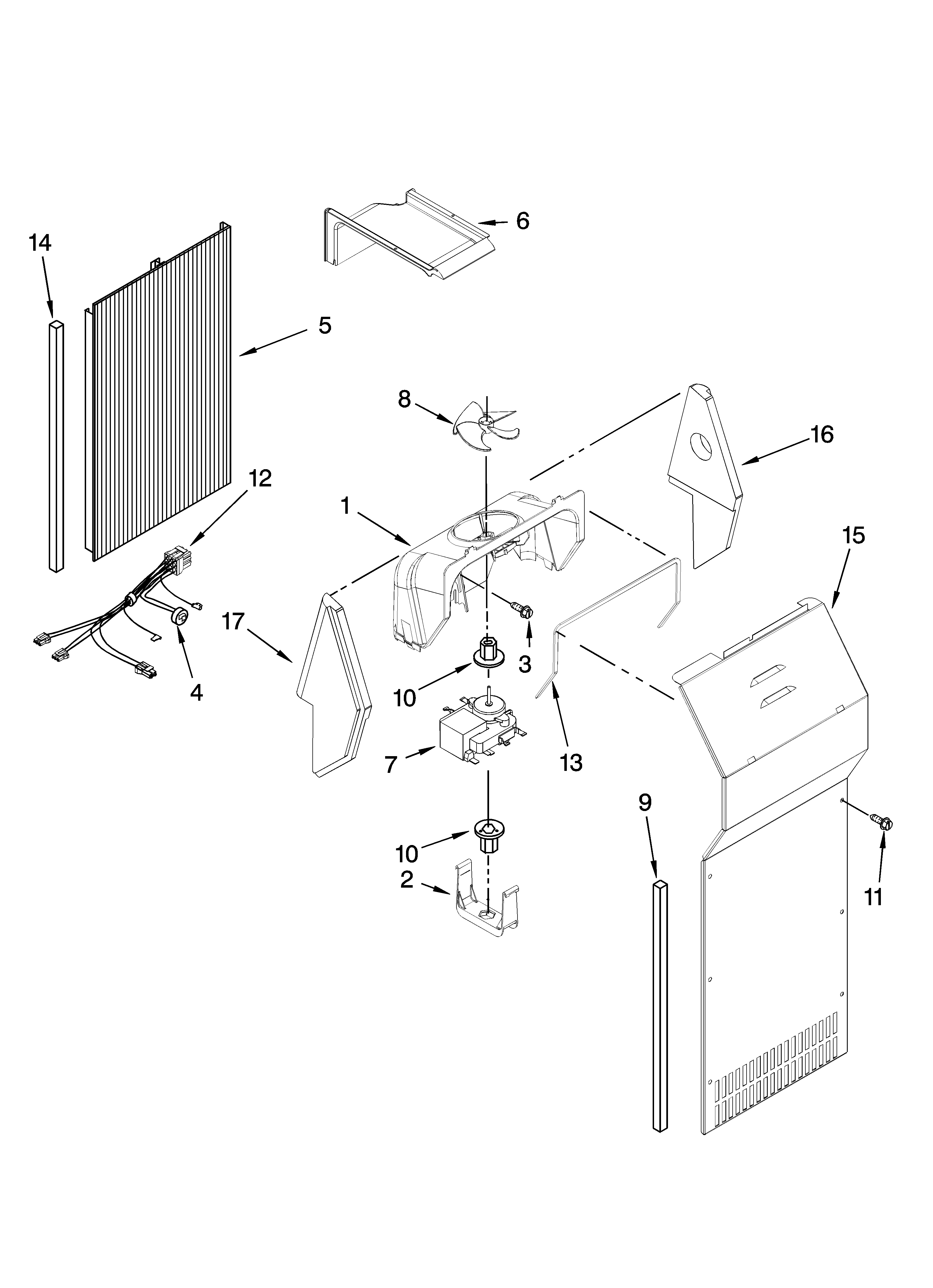 Kenmore Elite 10657876800 air flow parts diagram