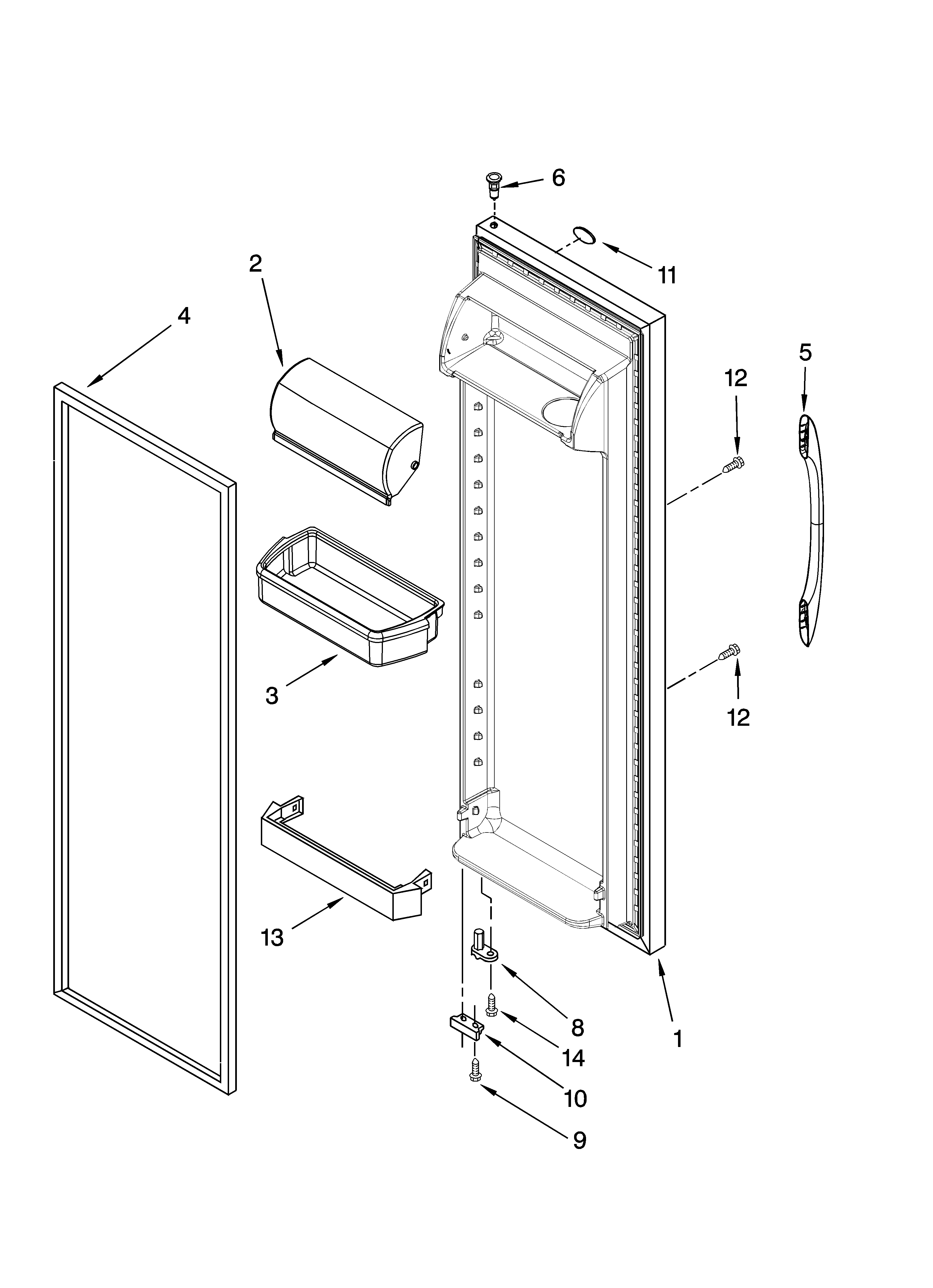 Kenmore 10658142800 refrigerator door parts diagram