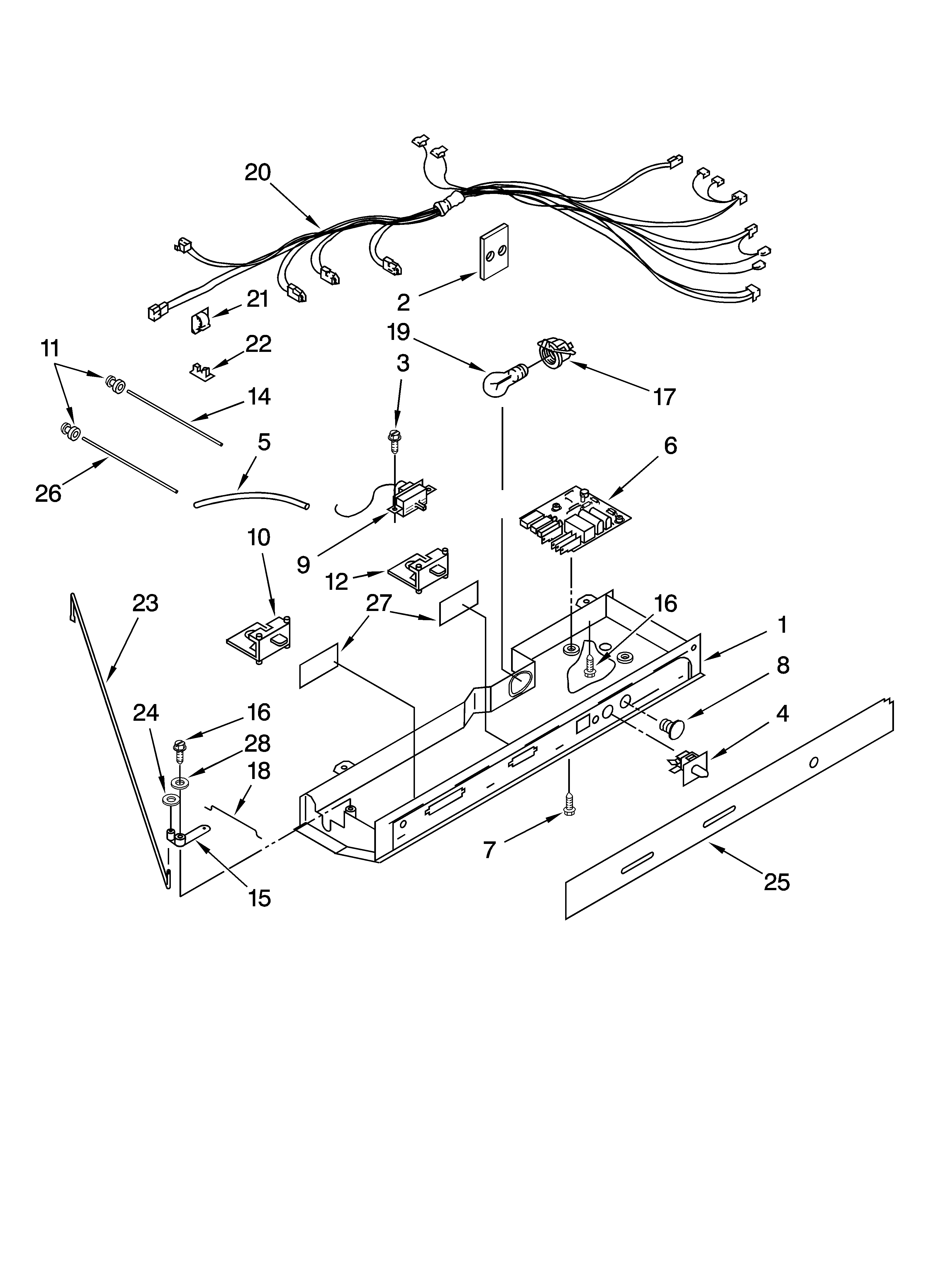 Kenmore 10658142800 control parts diagram