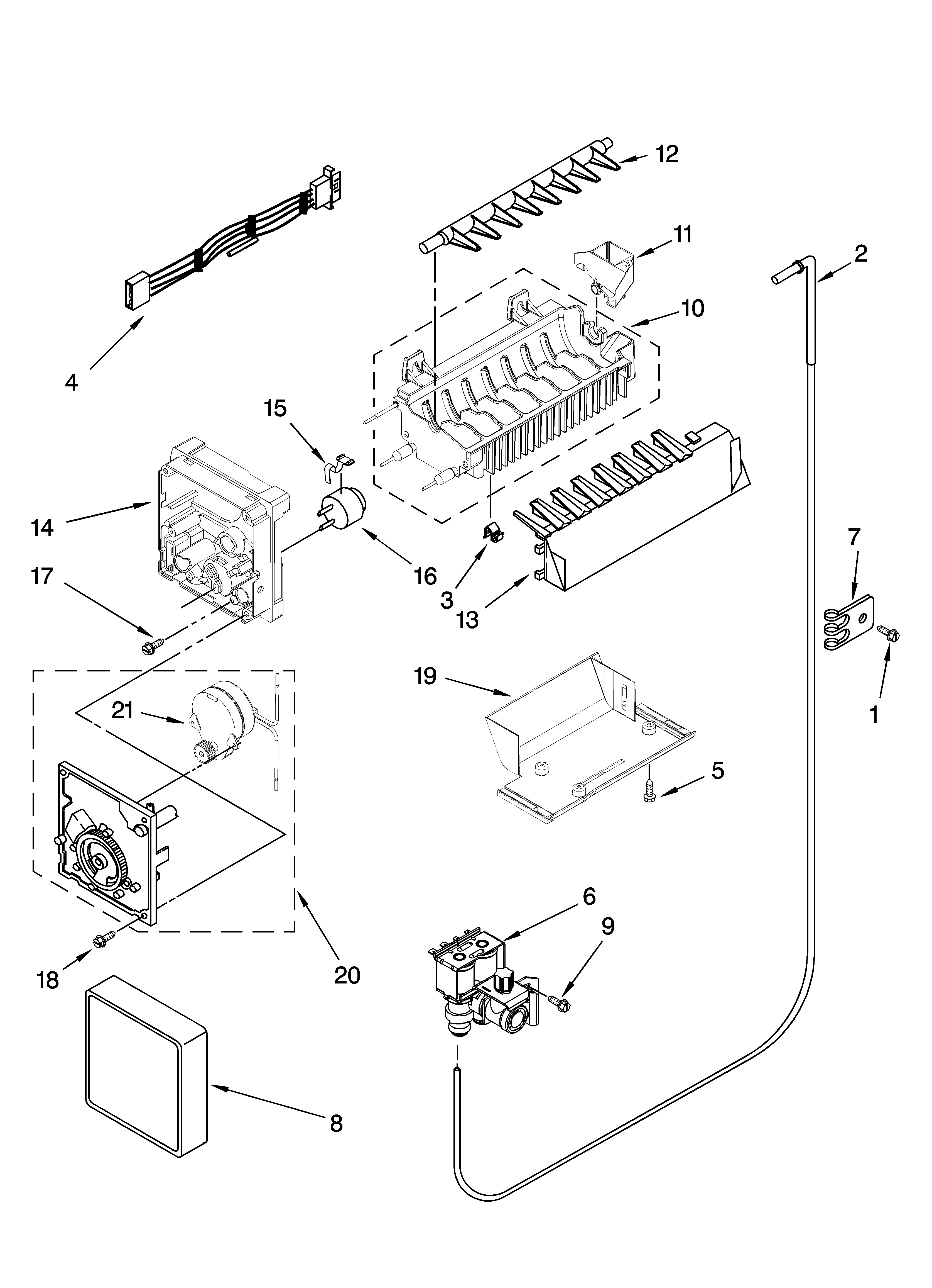 Kenmore 10658142800 icemaker parts diagram