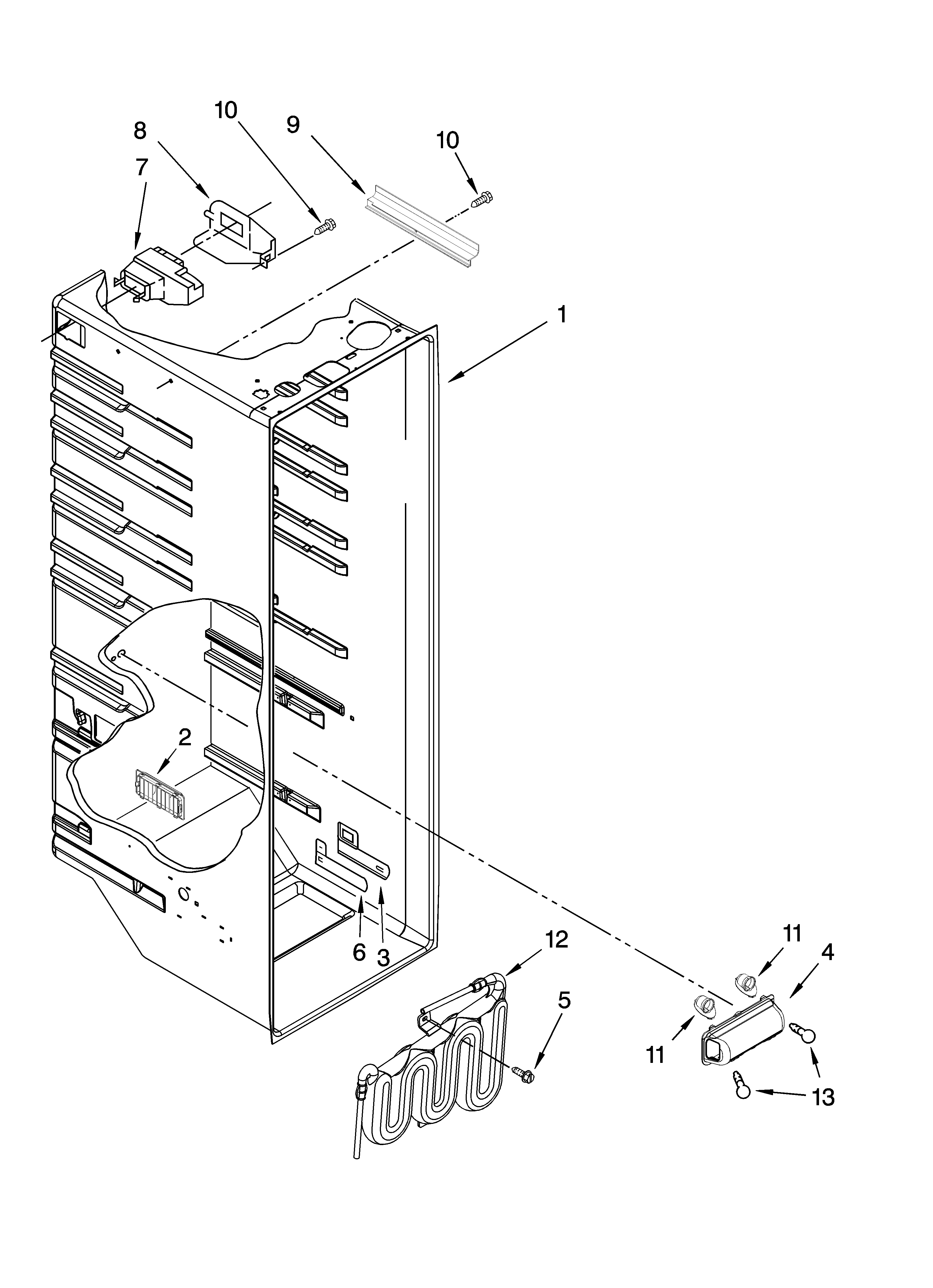 Kenmore 10658329801 refrigerator liner parts diagram