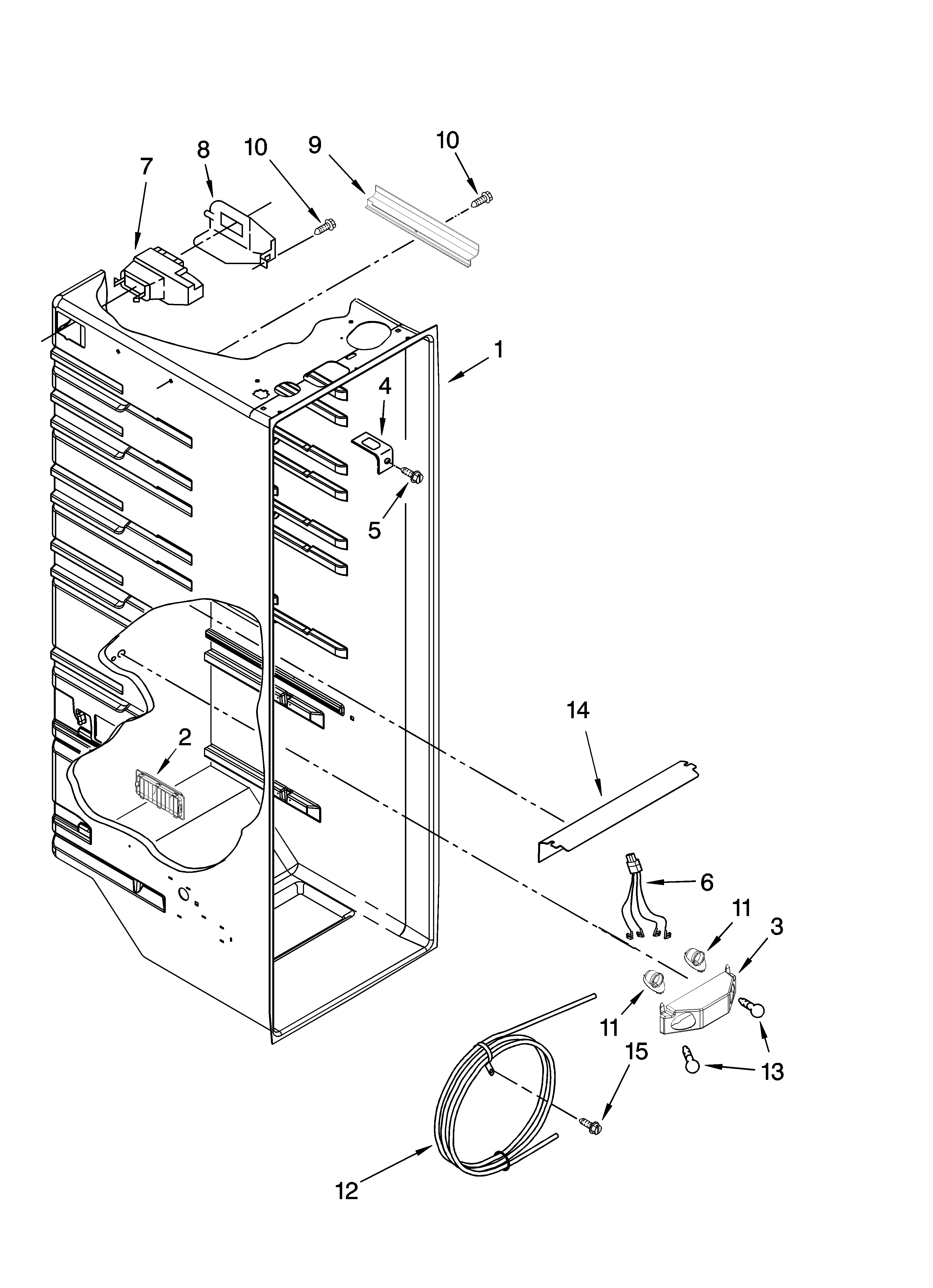 Kenmore 10658519800 refrigerator liner parts diagram