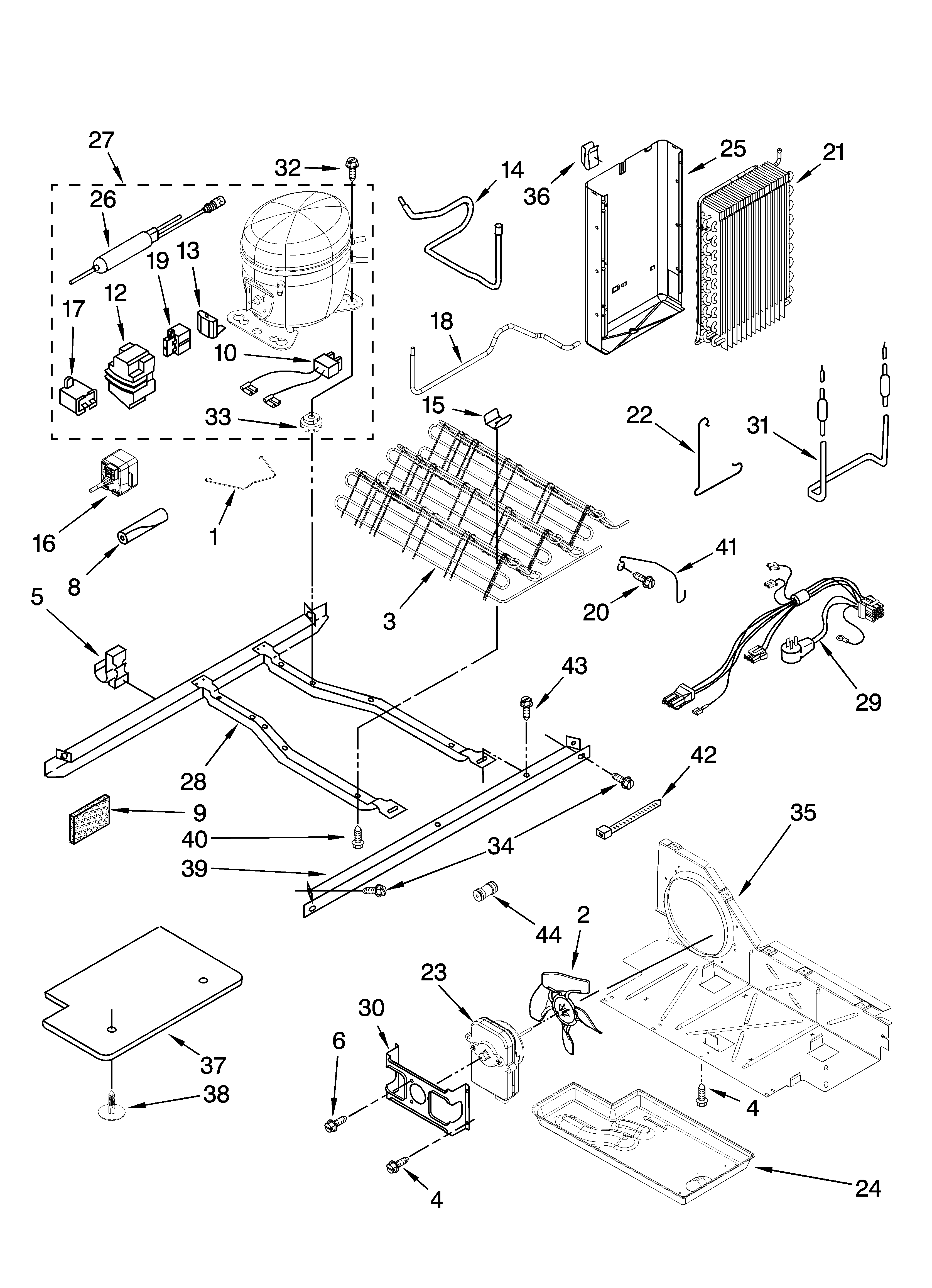 Kenmore 10658519800 unit parts diagram