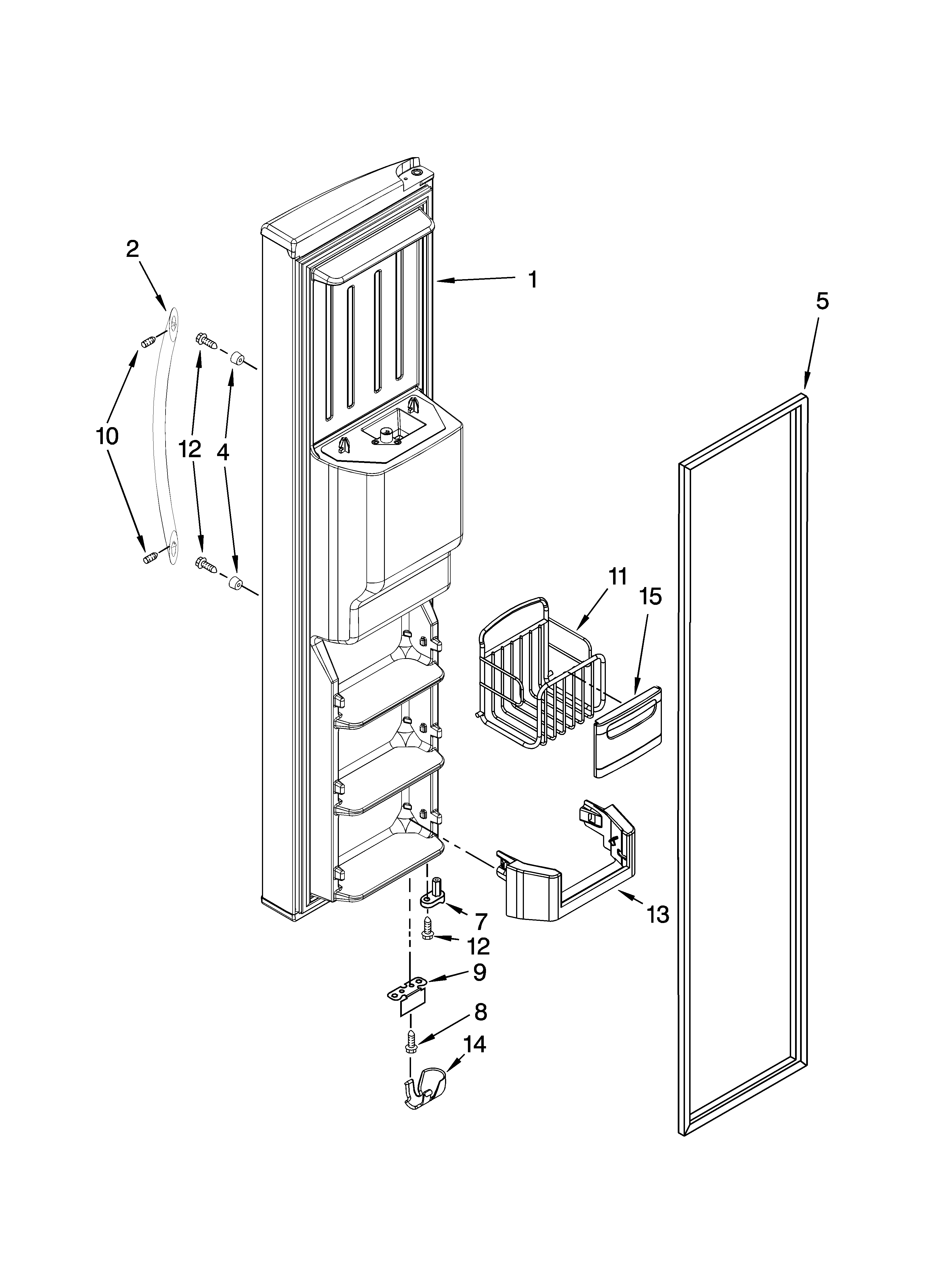 Kenmore Elite 10650459902 freezer door parts diagram