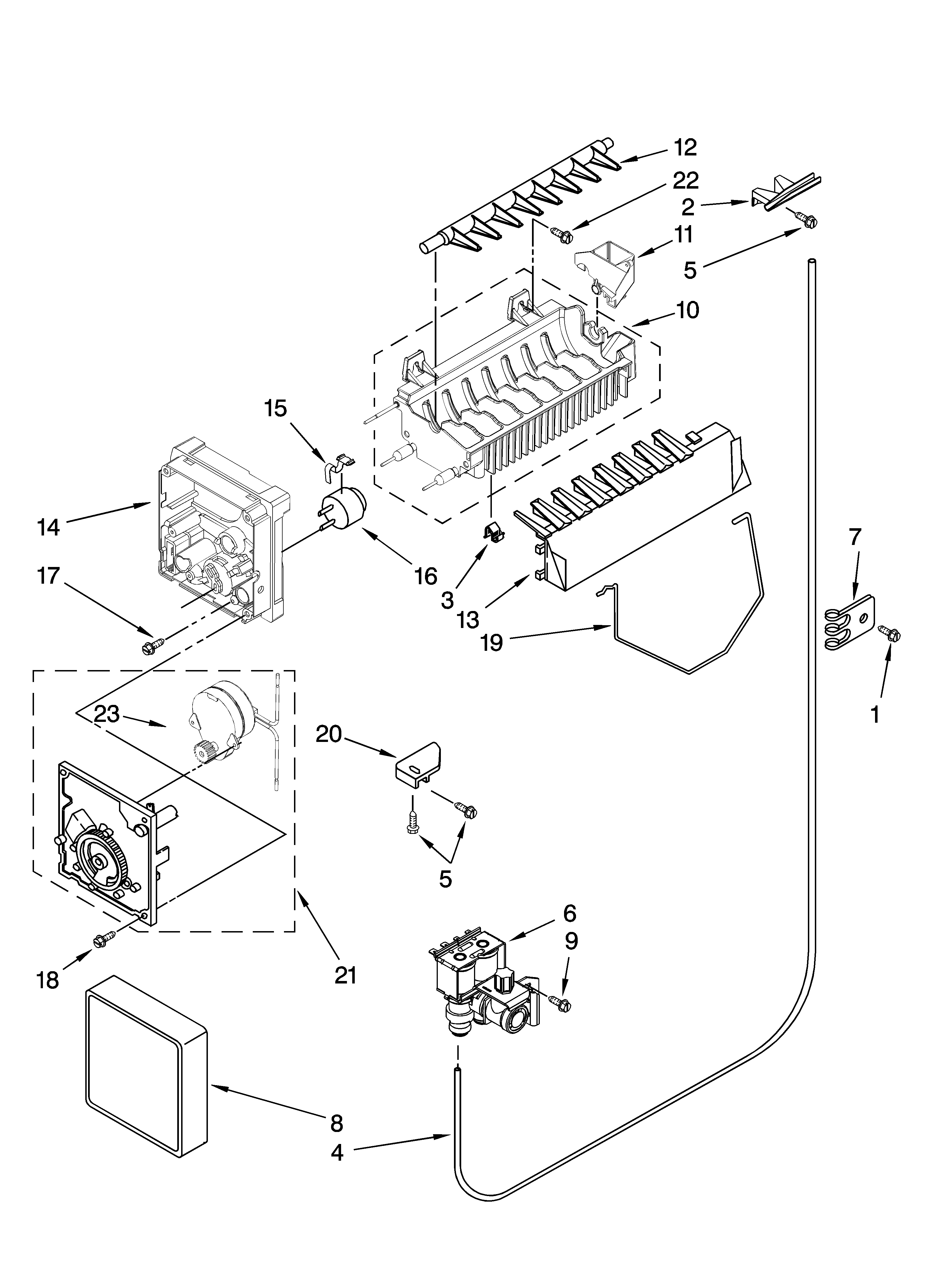 Kenmore 10657162701 icemaker parts diagram