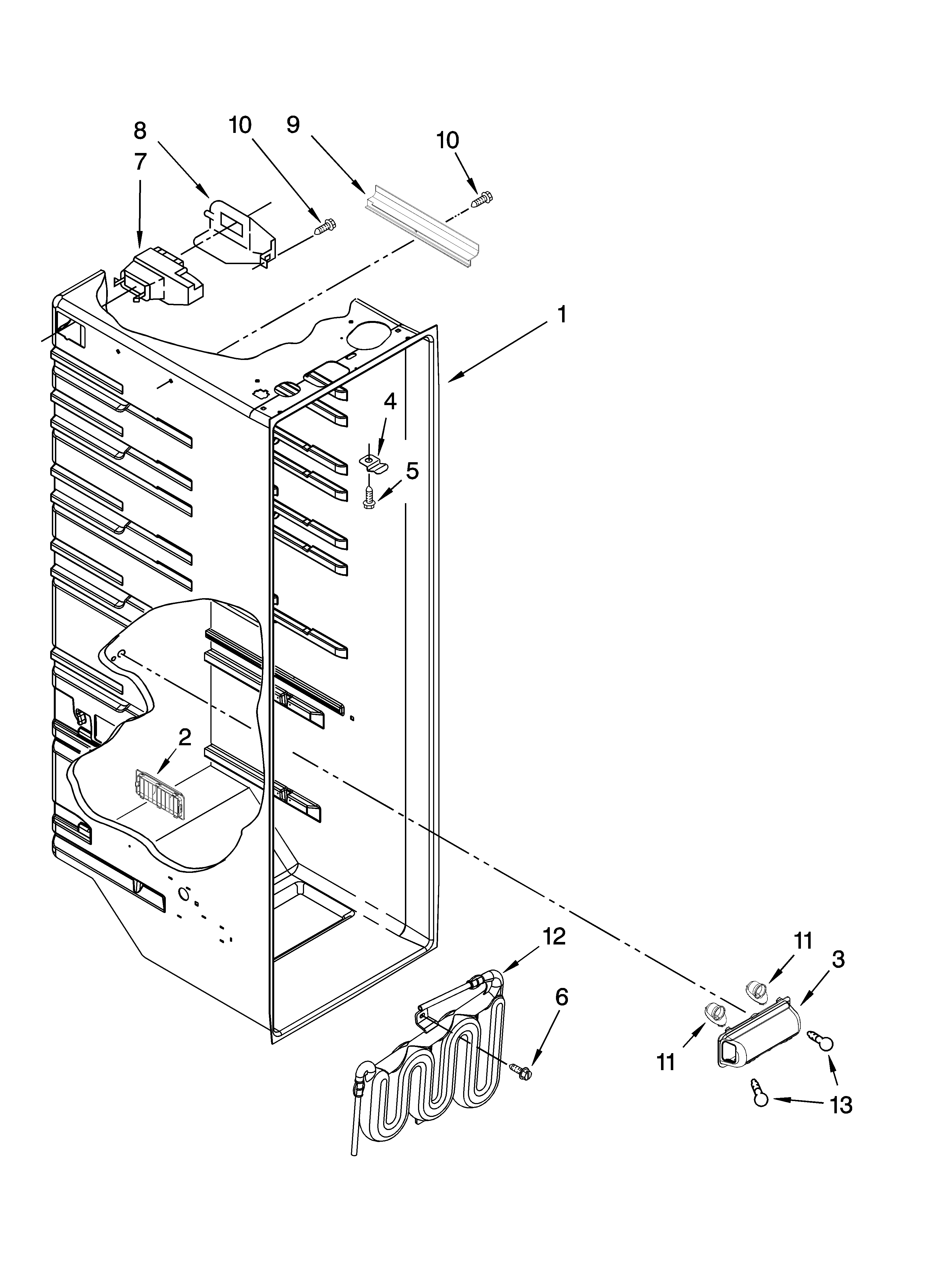 Kenmore 10657378703 refrigerator liner parts diagram