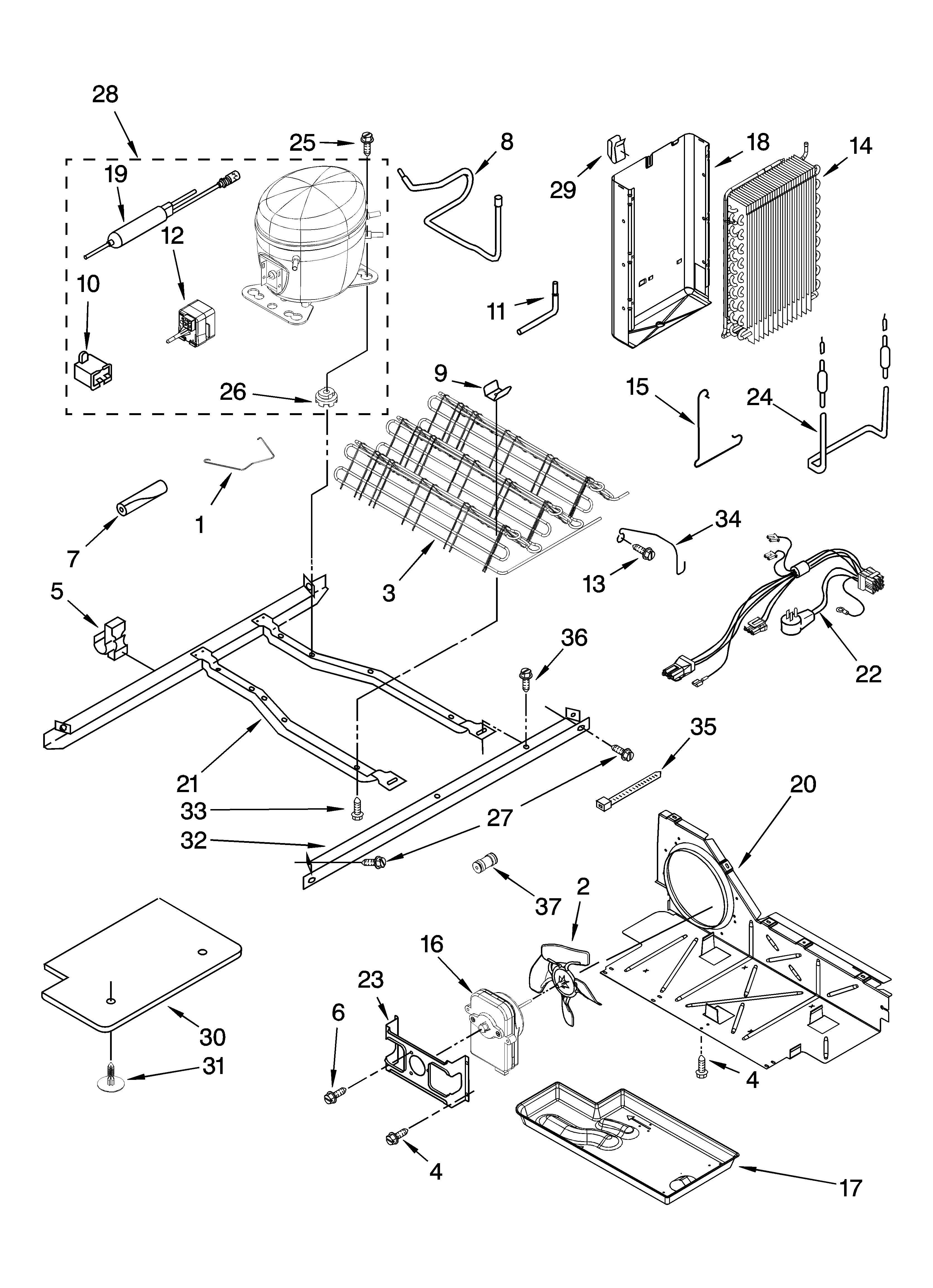 Kenmore 10657378703 unit parts diagram