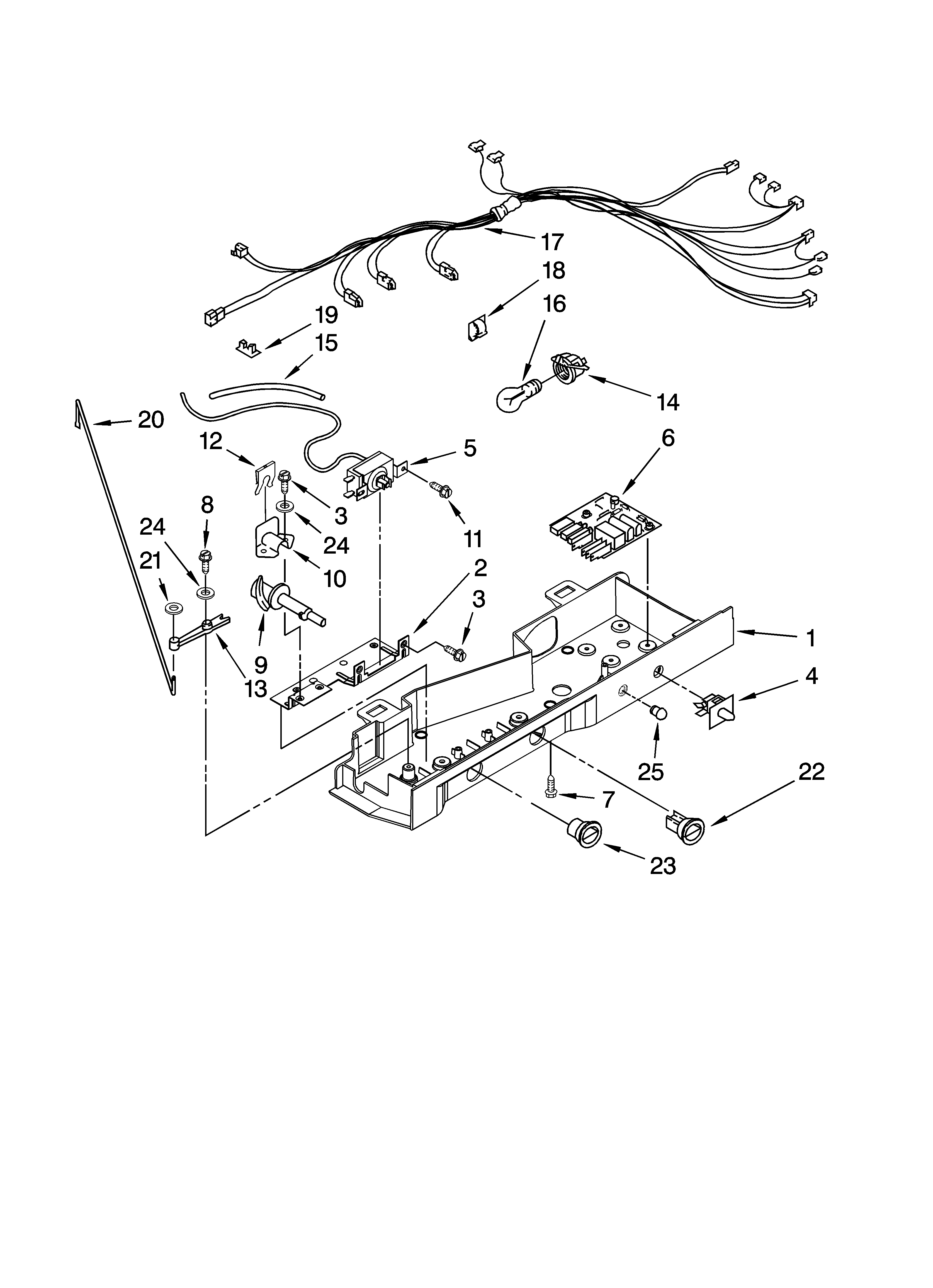 Kenmore 10658273801 control parts diagram