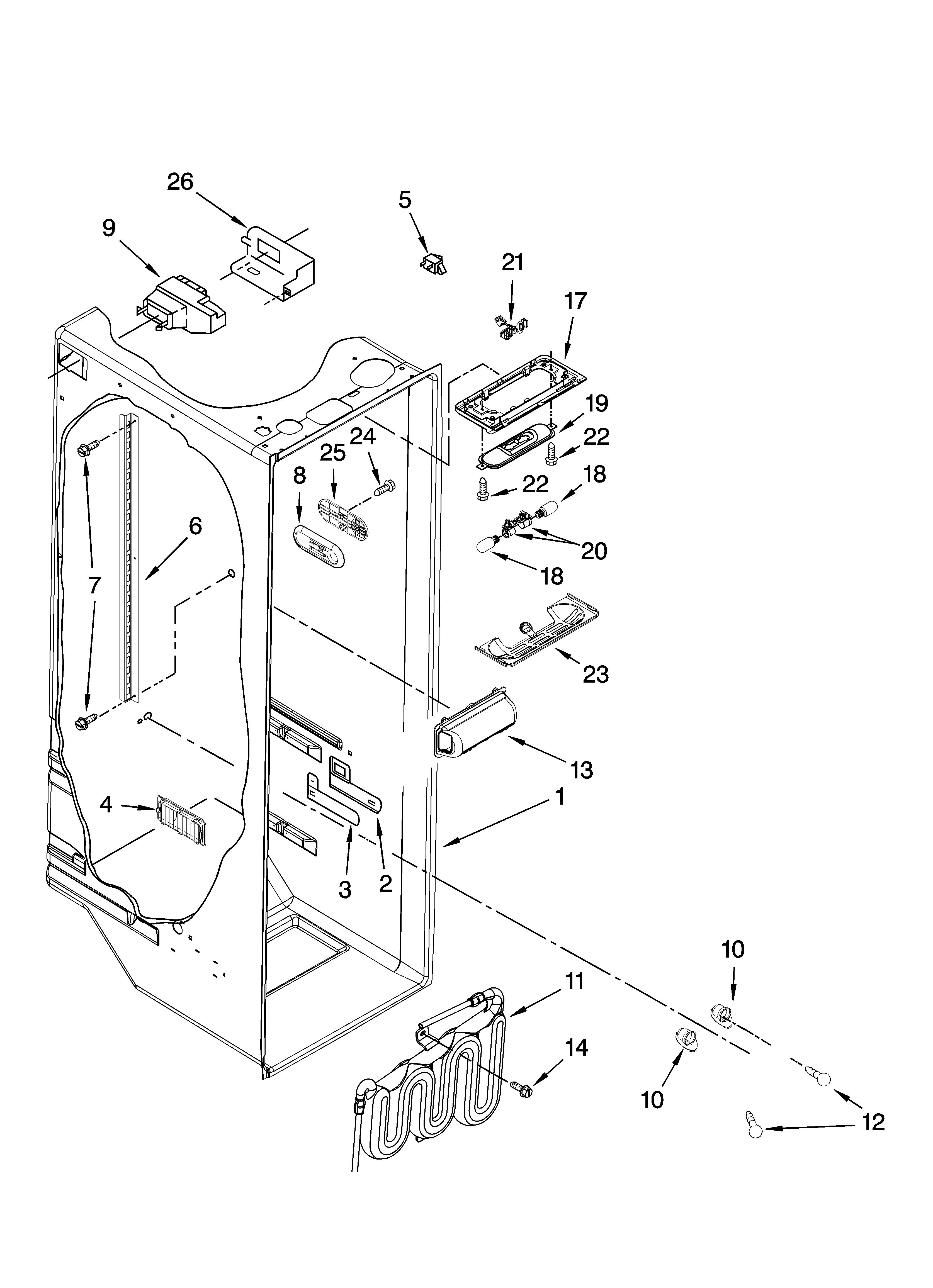 Kenmore Elite 10658719802 refrigerator liner parts diagram