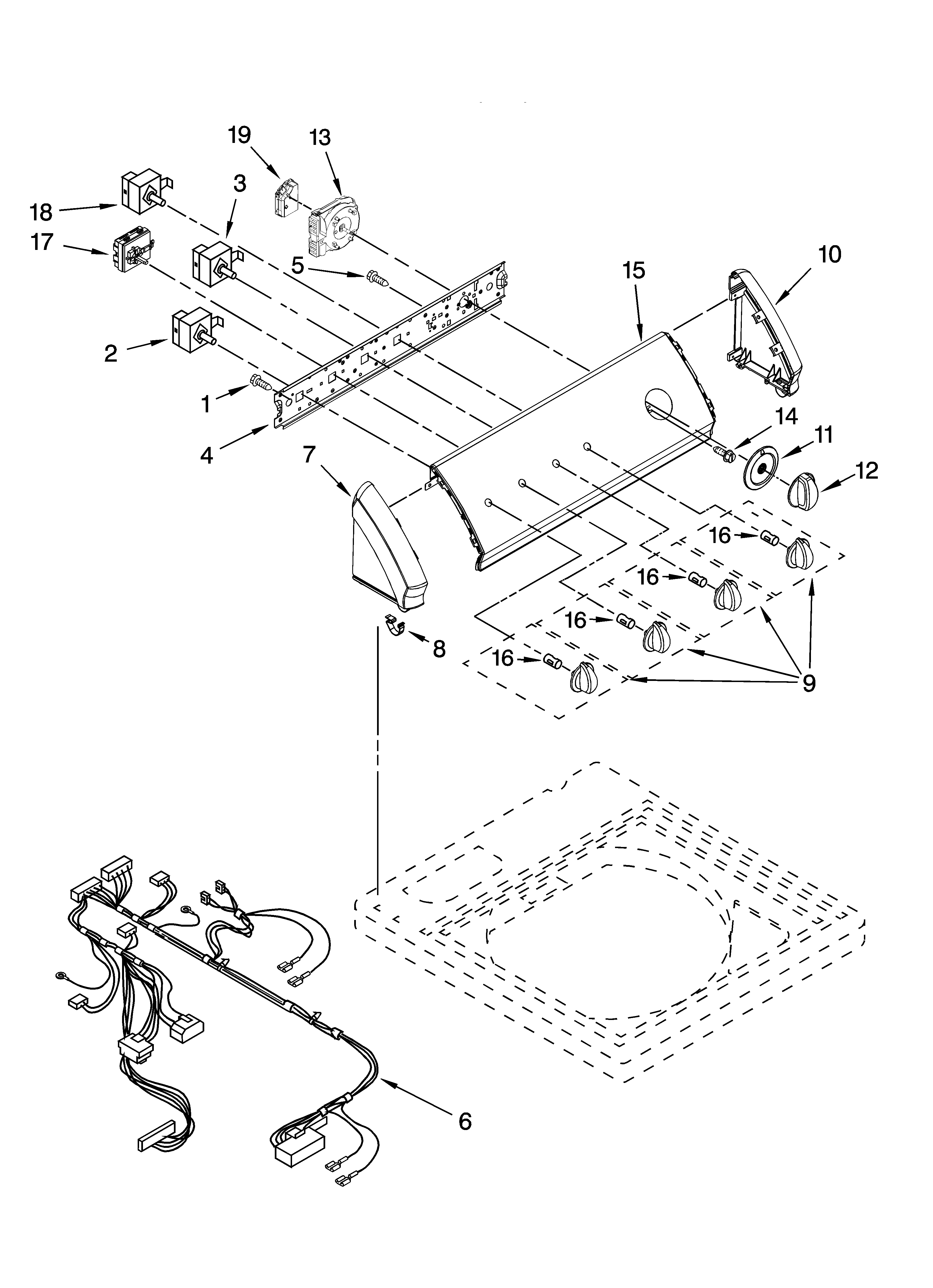 Kenmore 11029832801 control panel parts diagram