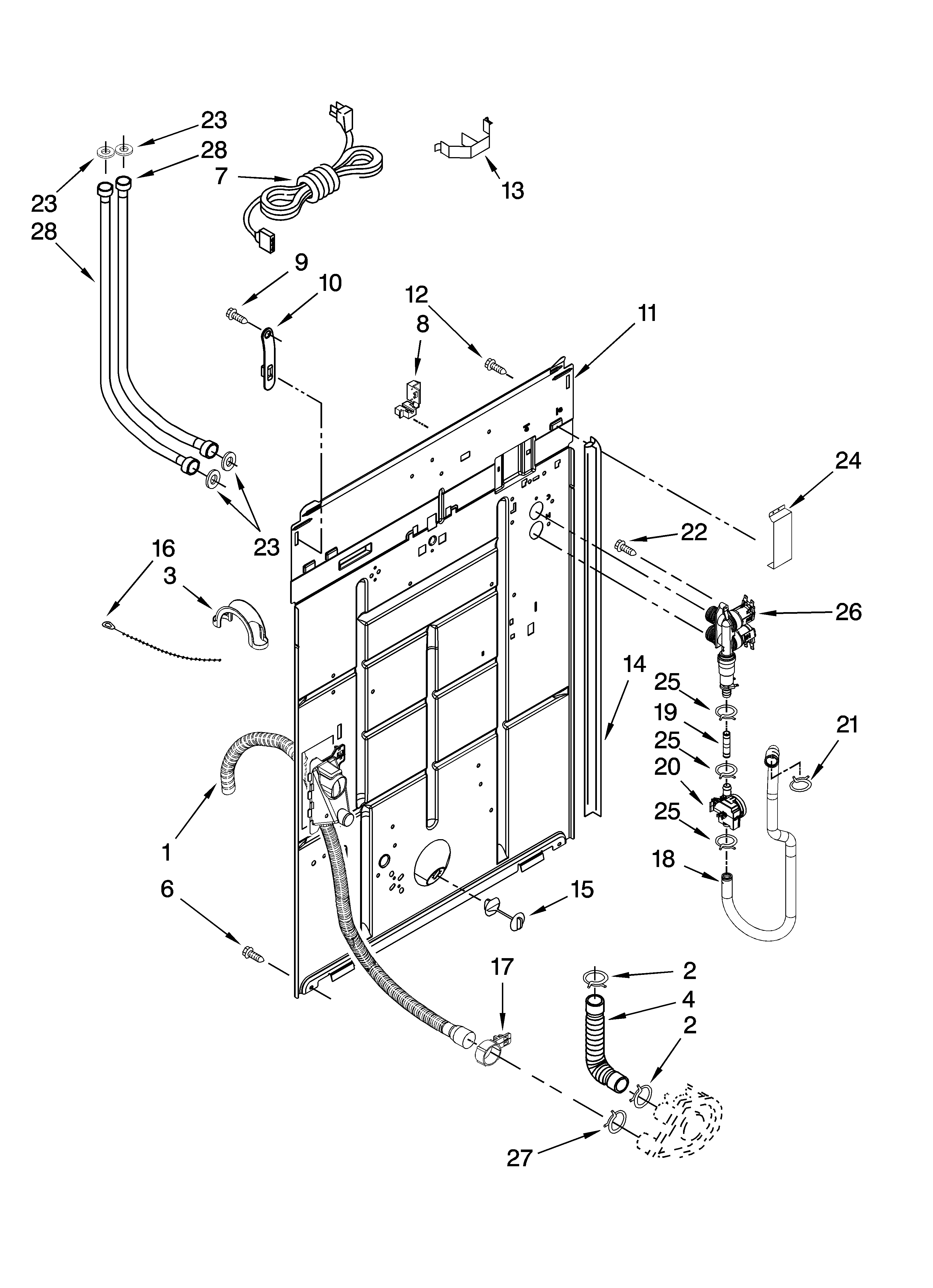 Kenmore 11029832801 rear panel parts diagram