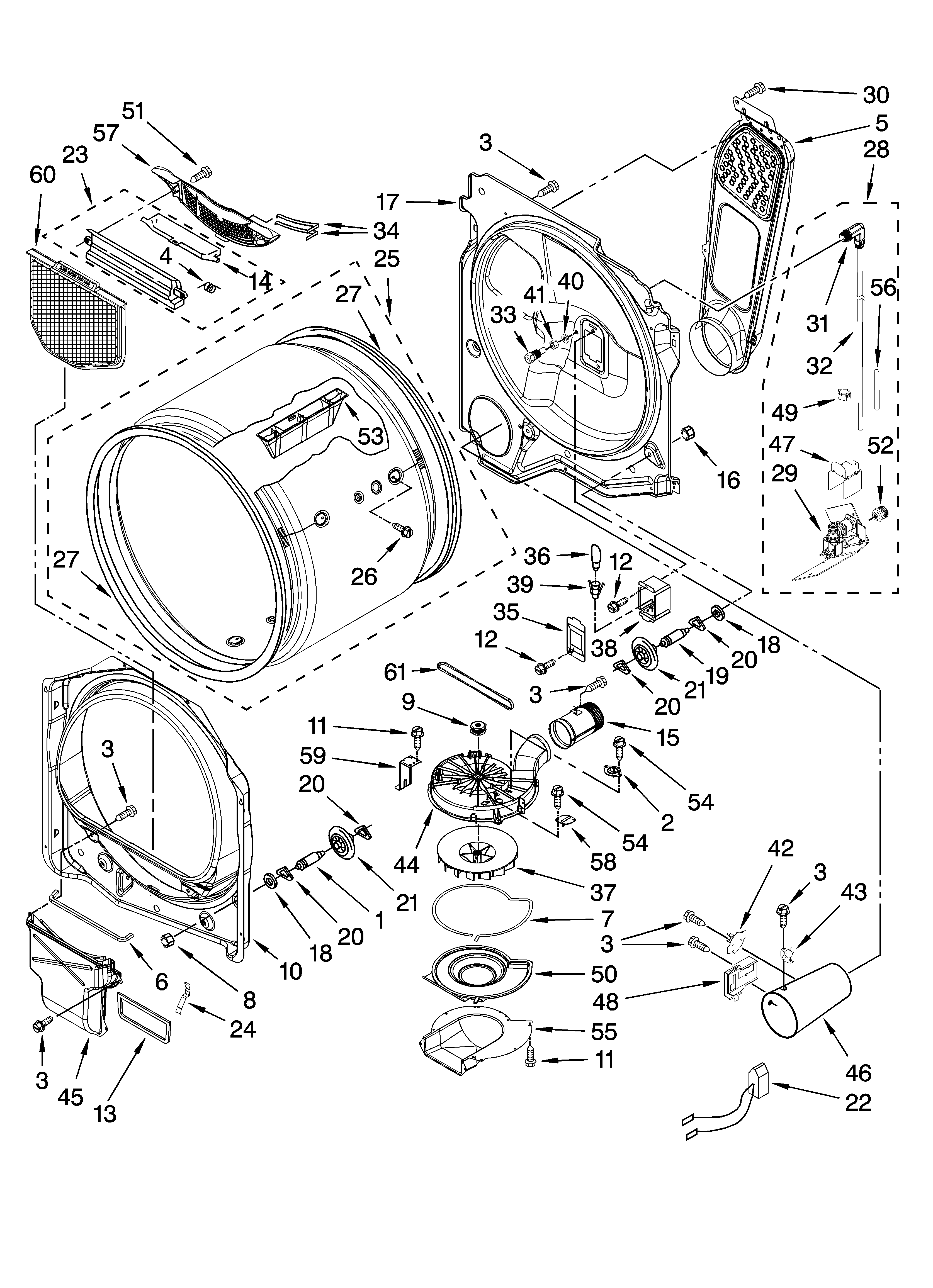 Kenmore Elite 11078062801 bulkhead parts diagram