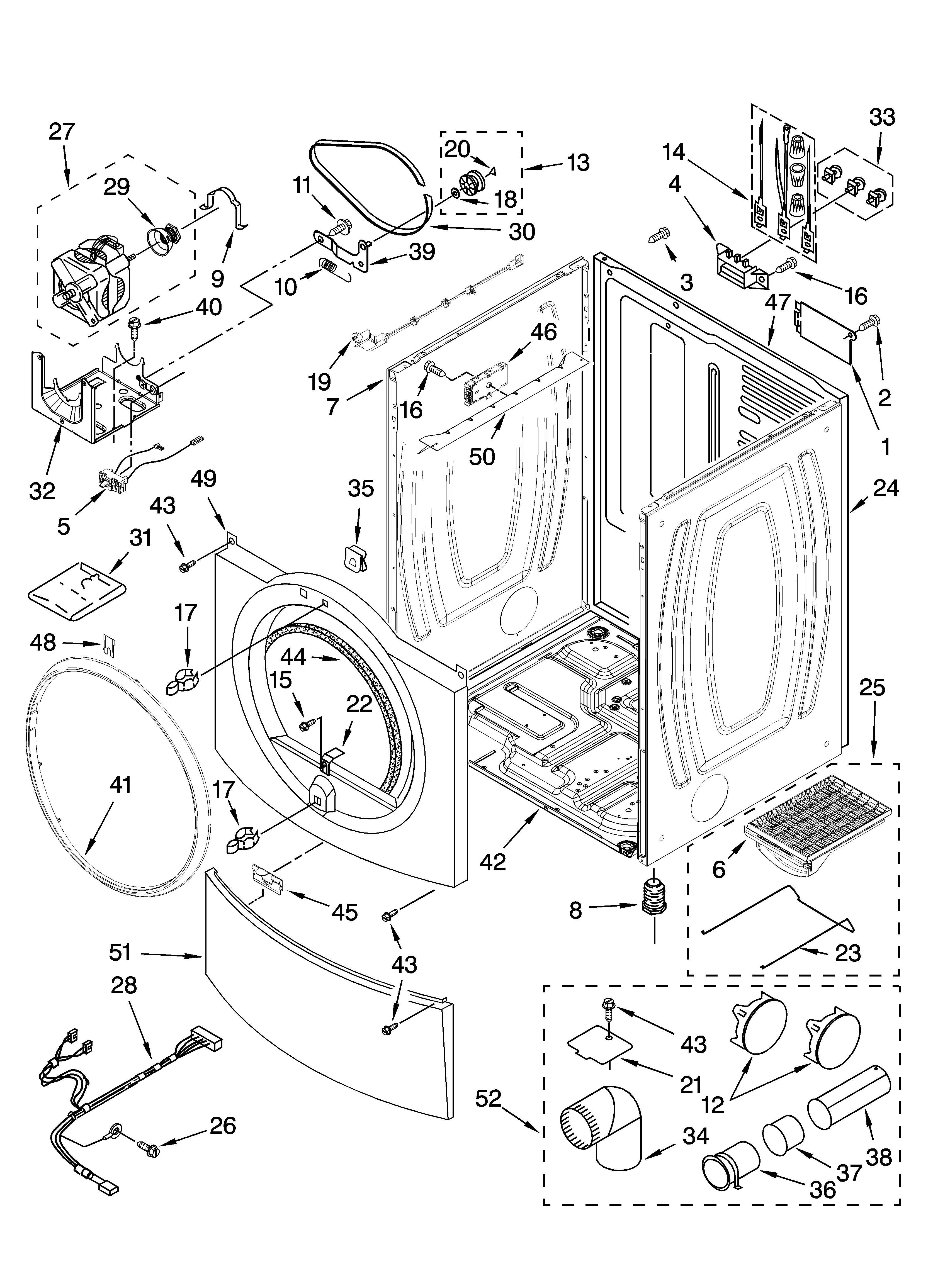 Kenmore Elite 11087721702 cabinet parts diagram
