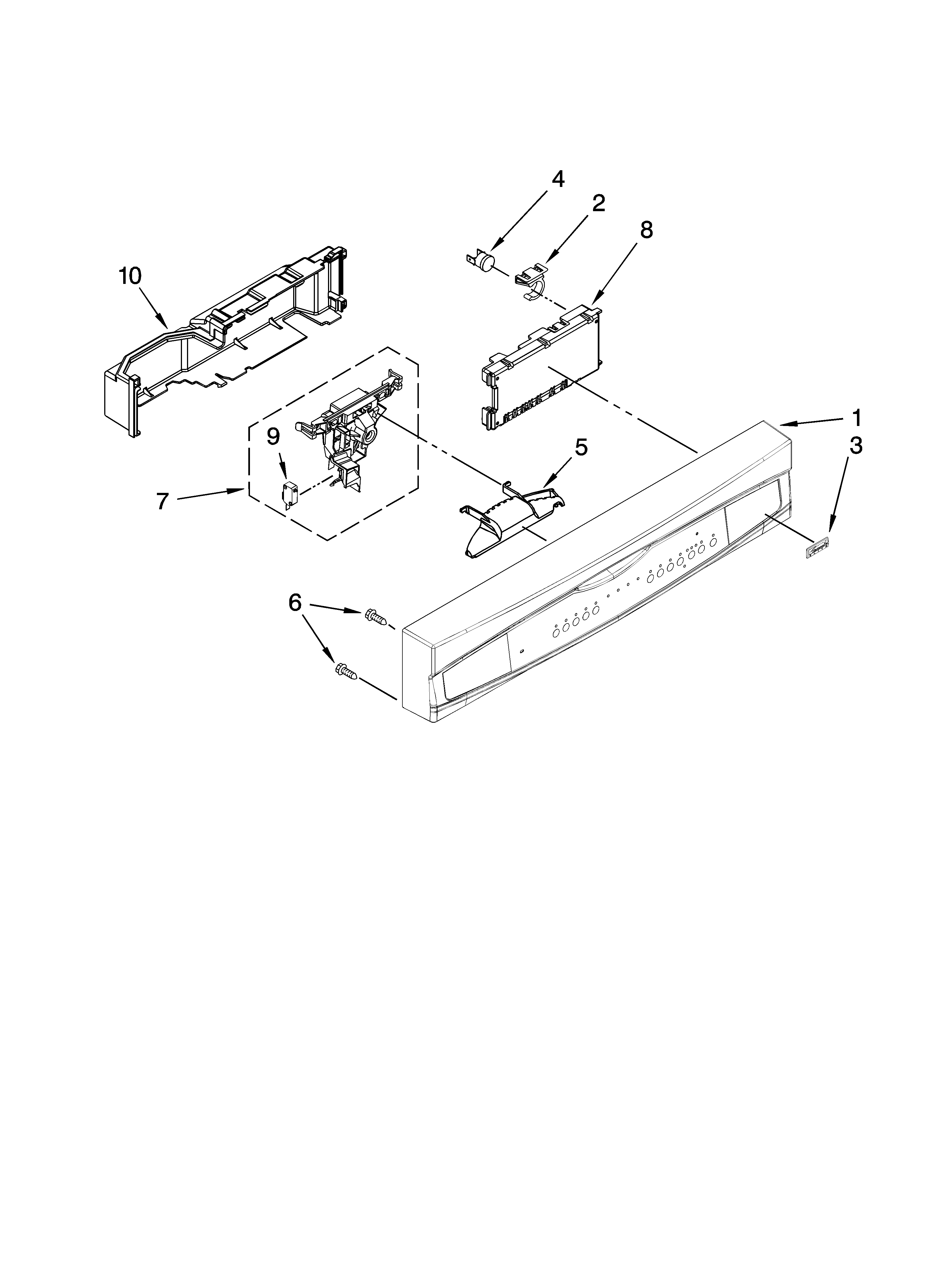 Kenmore Elite 66513104K900 control panel parts diagram