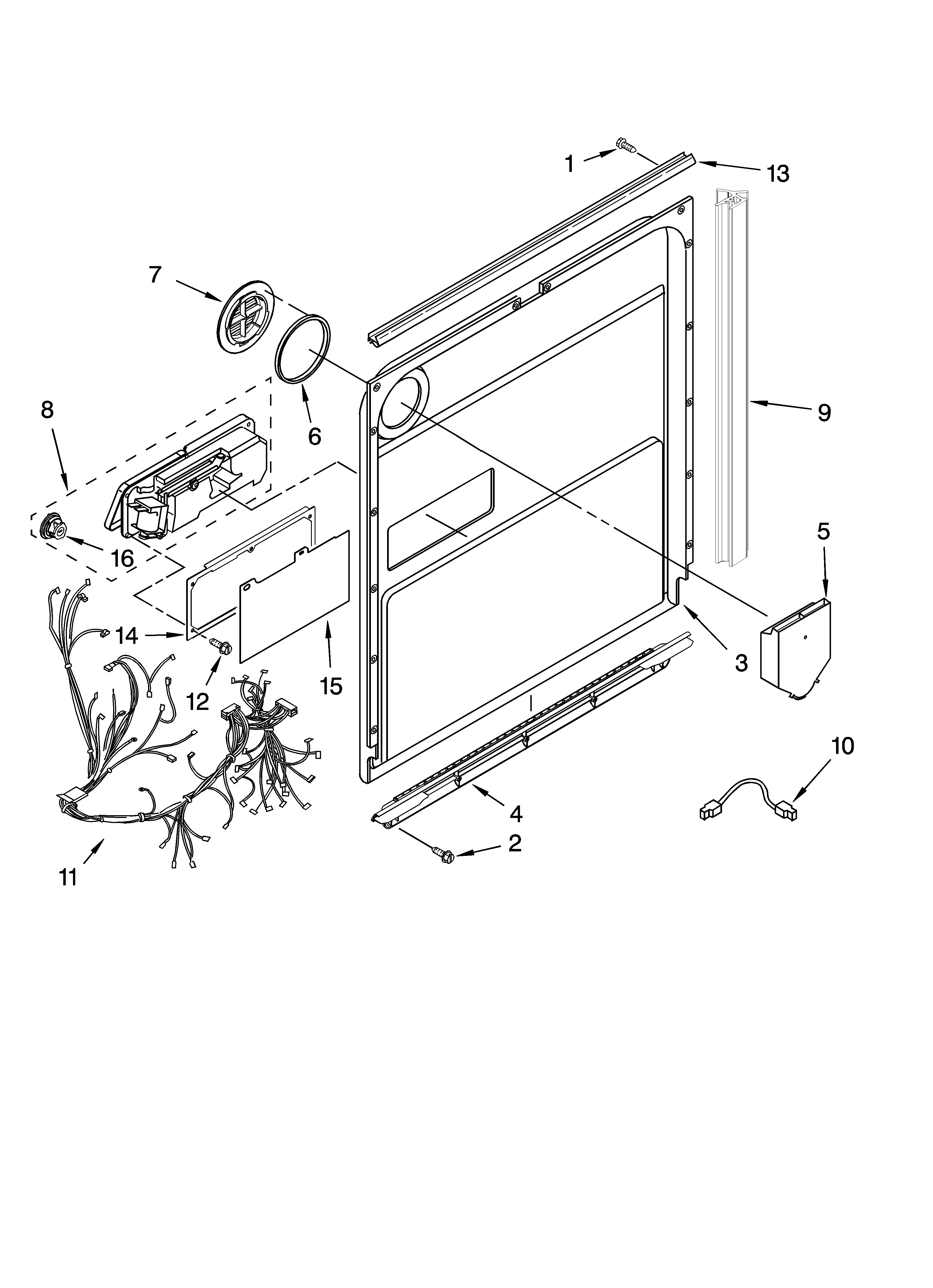 Kenmore Elite 66513104K900 door and latch parts diagram