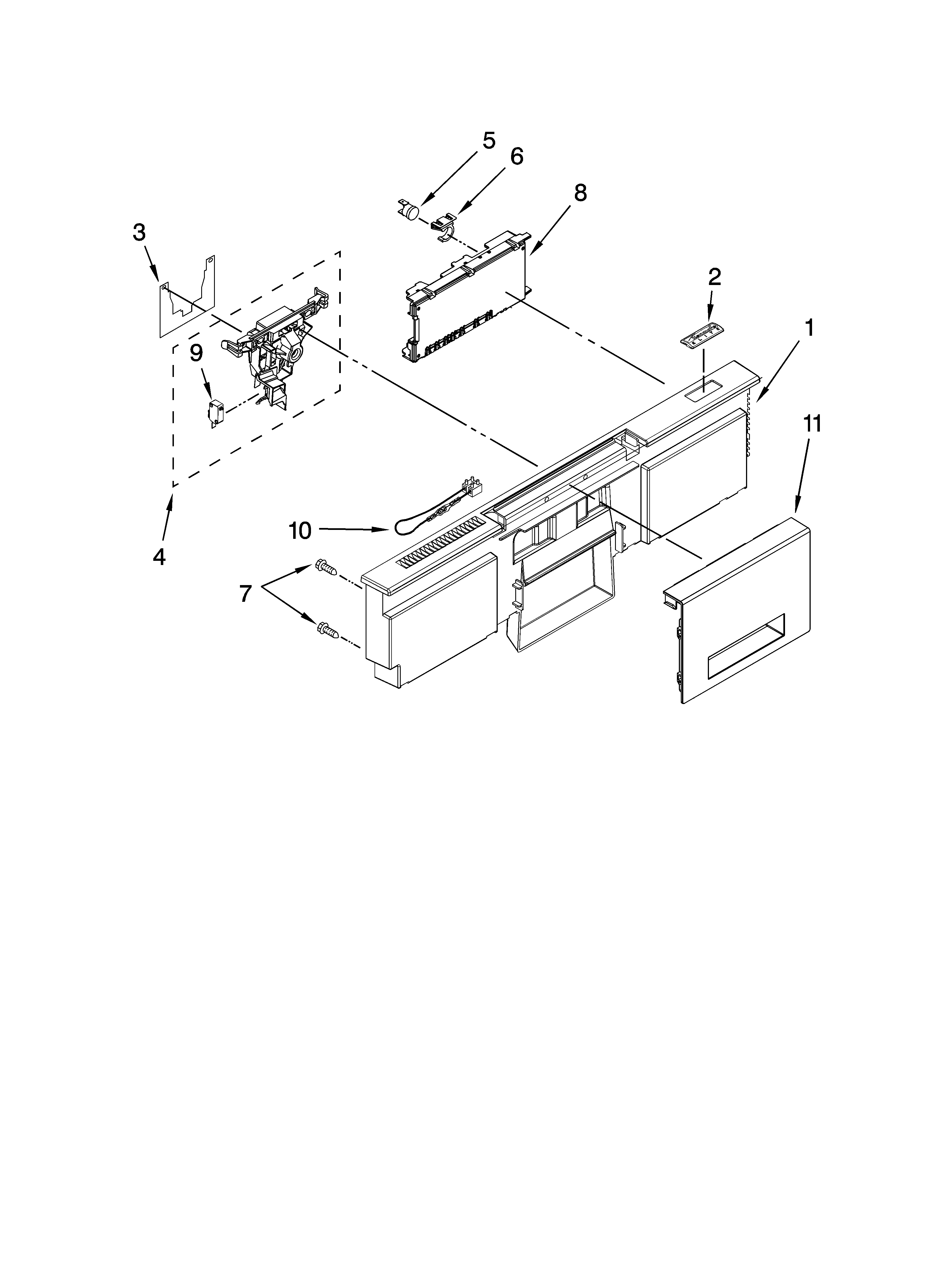 Kenmore Elite 66513163K702 control panel parts diagram