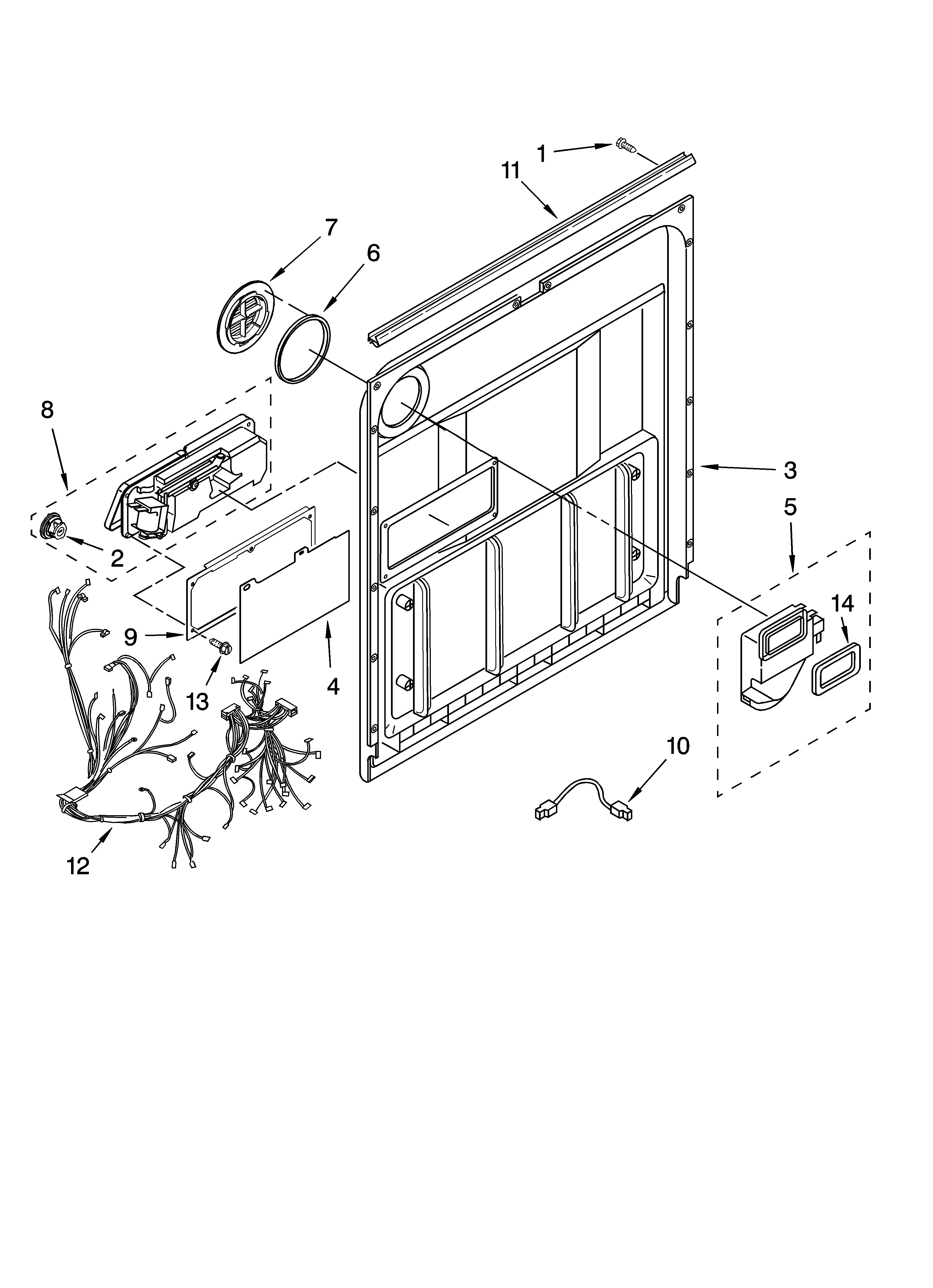 Kenmore 66513472K900 door and latch parts diagram