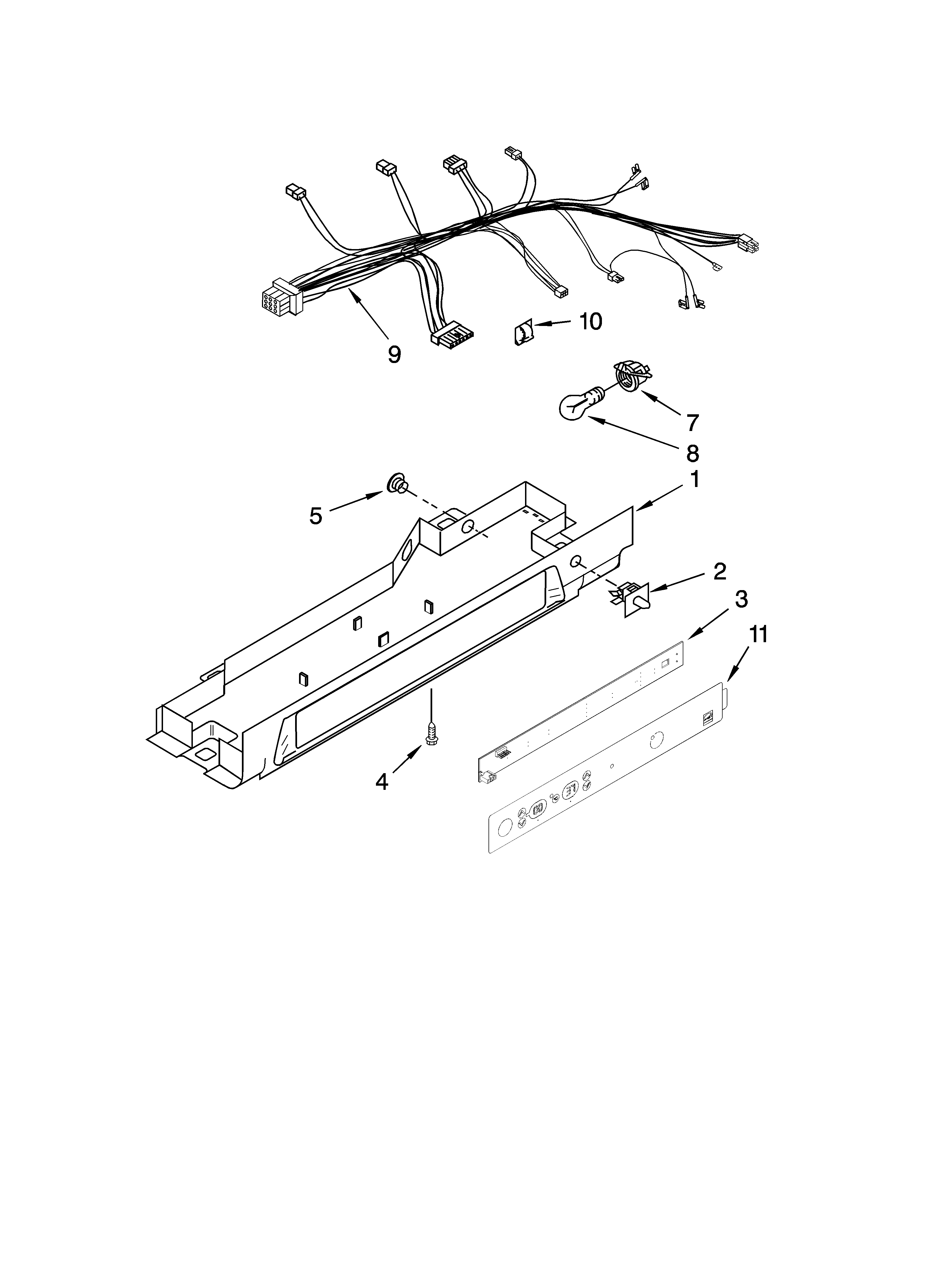 Kenmore Elite 10658979704 control parts diagram