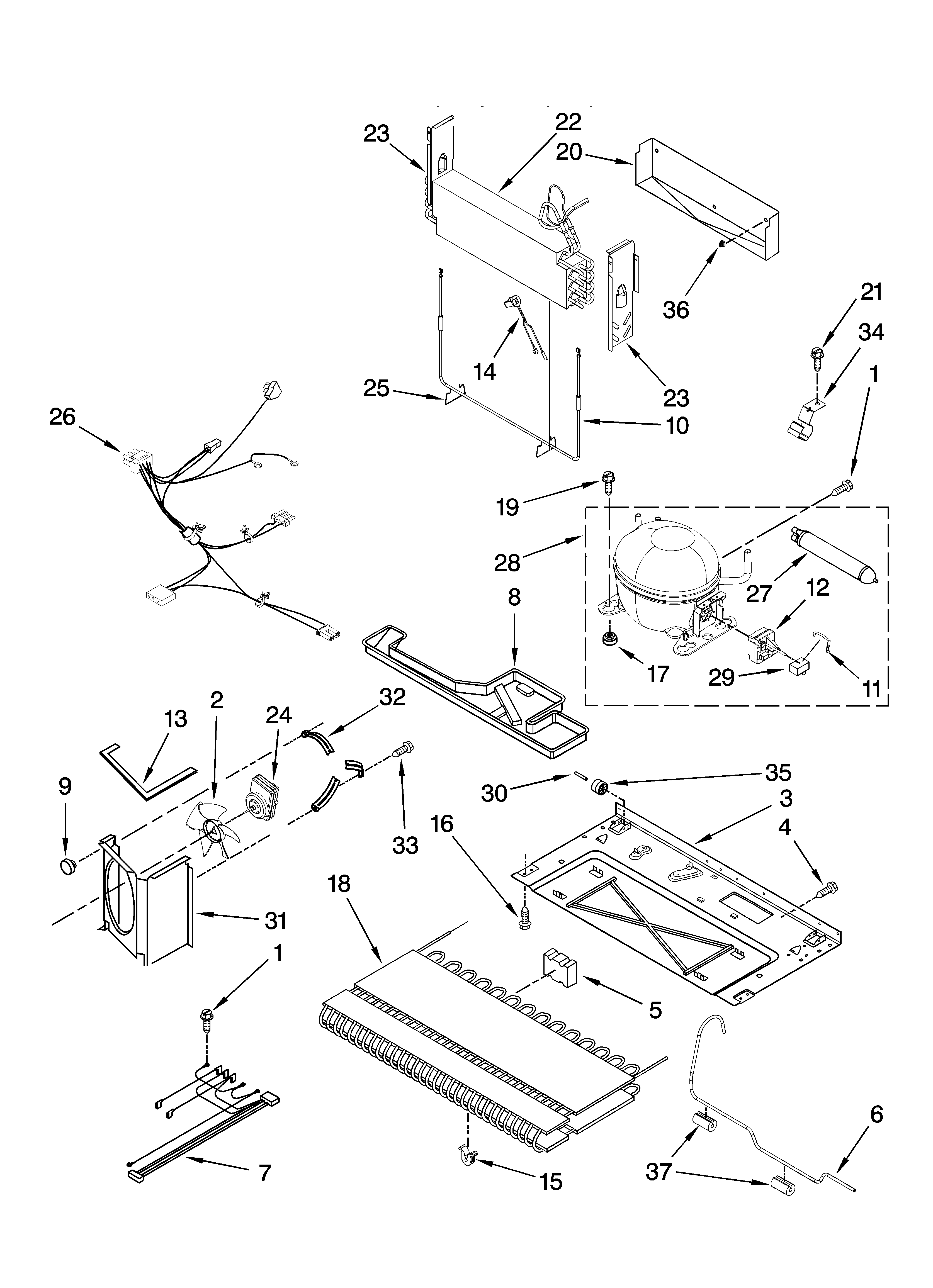 Kenmore 59666032601 unit parts diagram