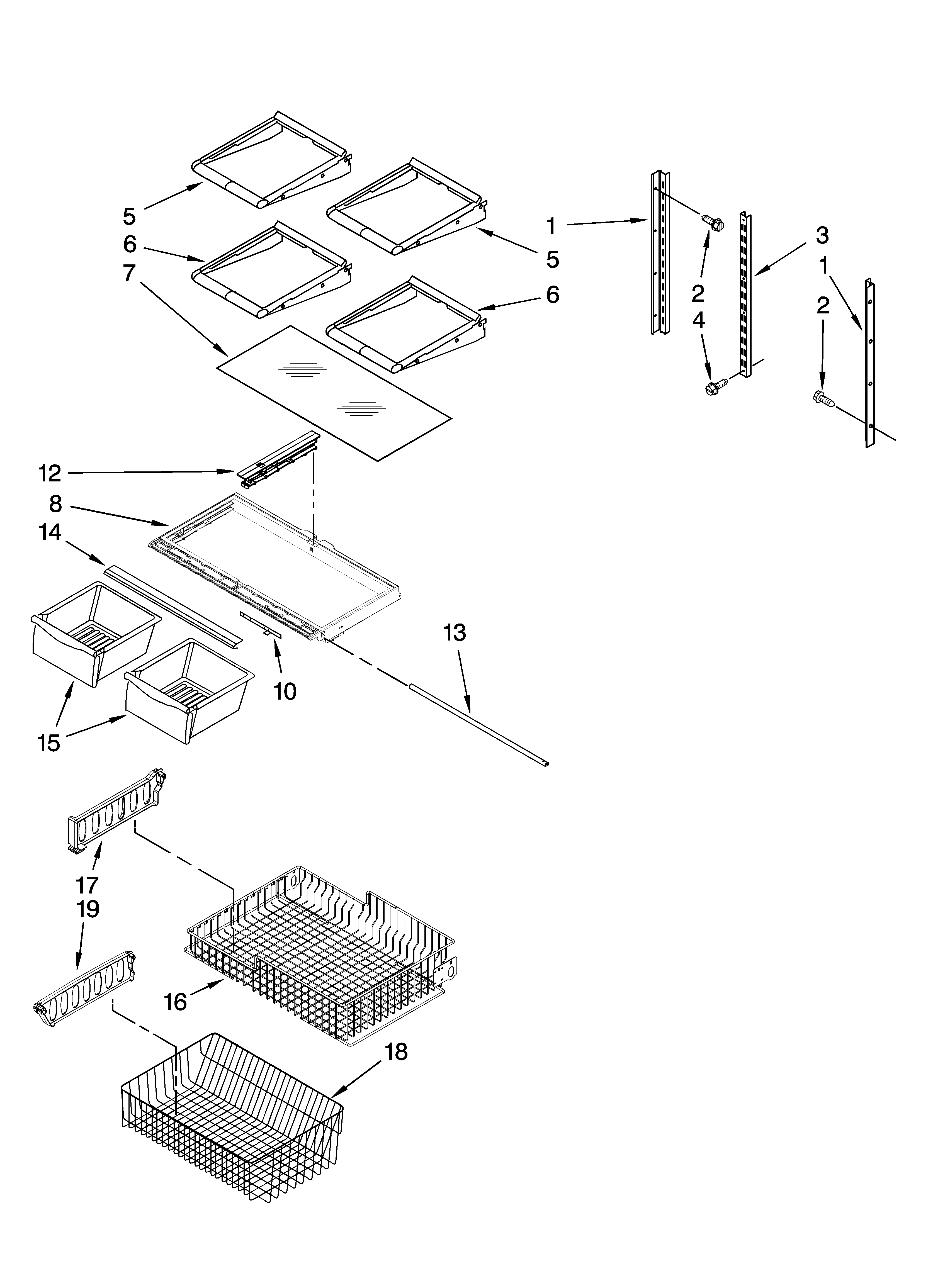 Kenmore 59668049801 shelf parts diagram