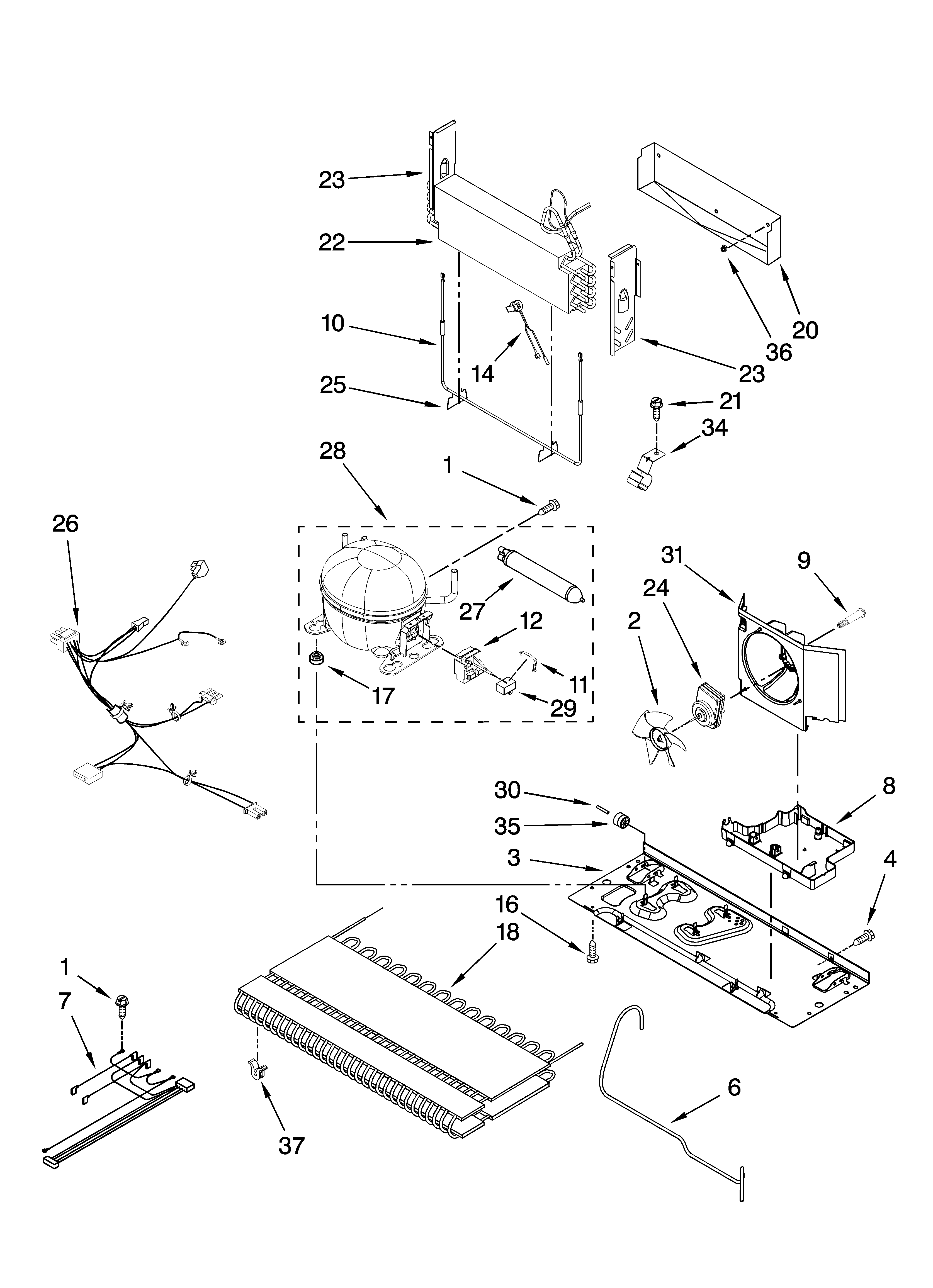 Kenmore 59668952801 unit parts diagram