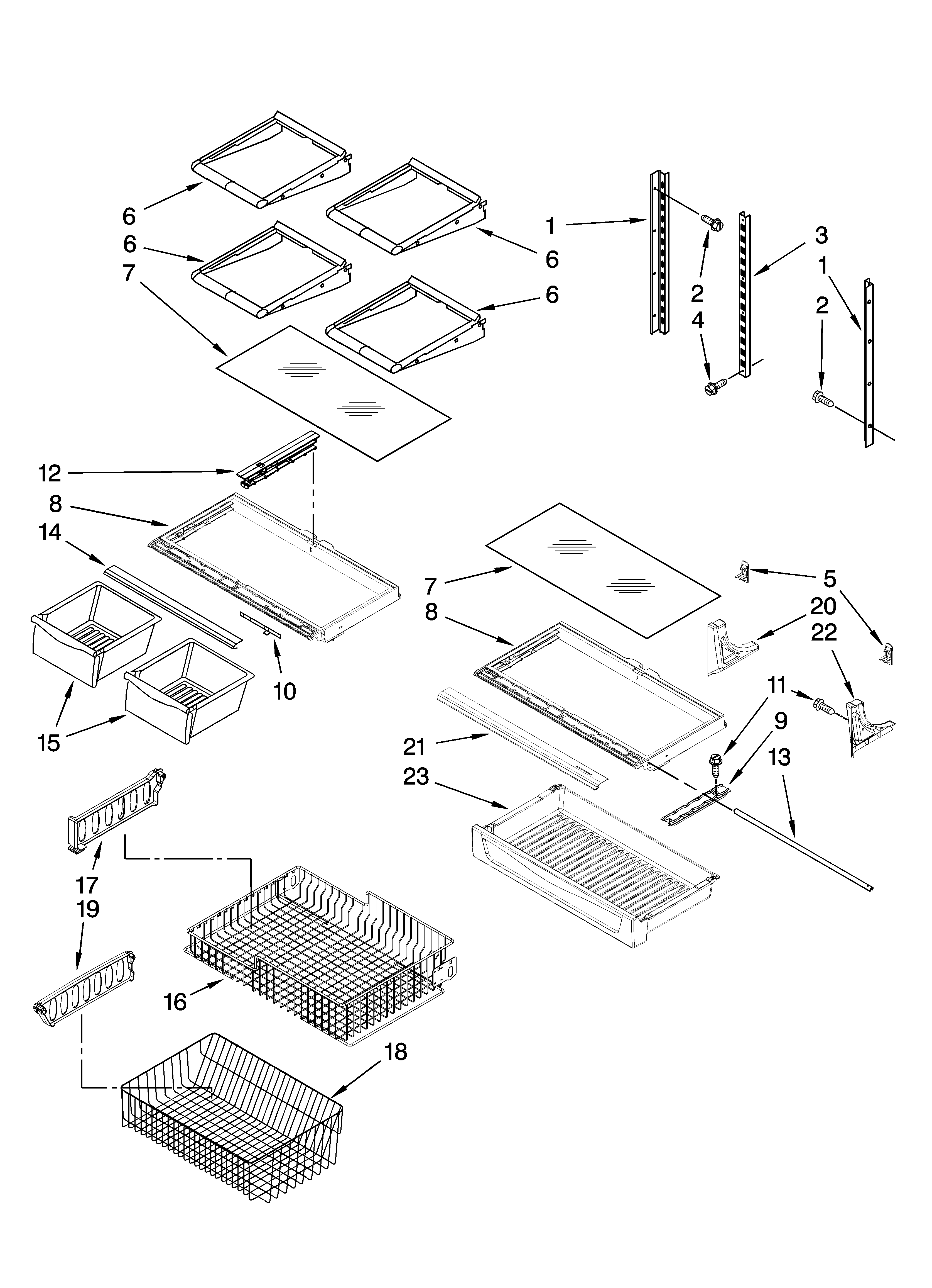 Kenmore 59668952801 shelf parts diagram