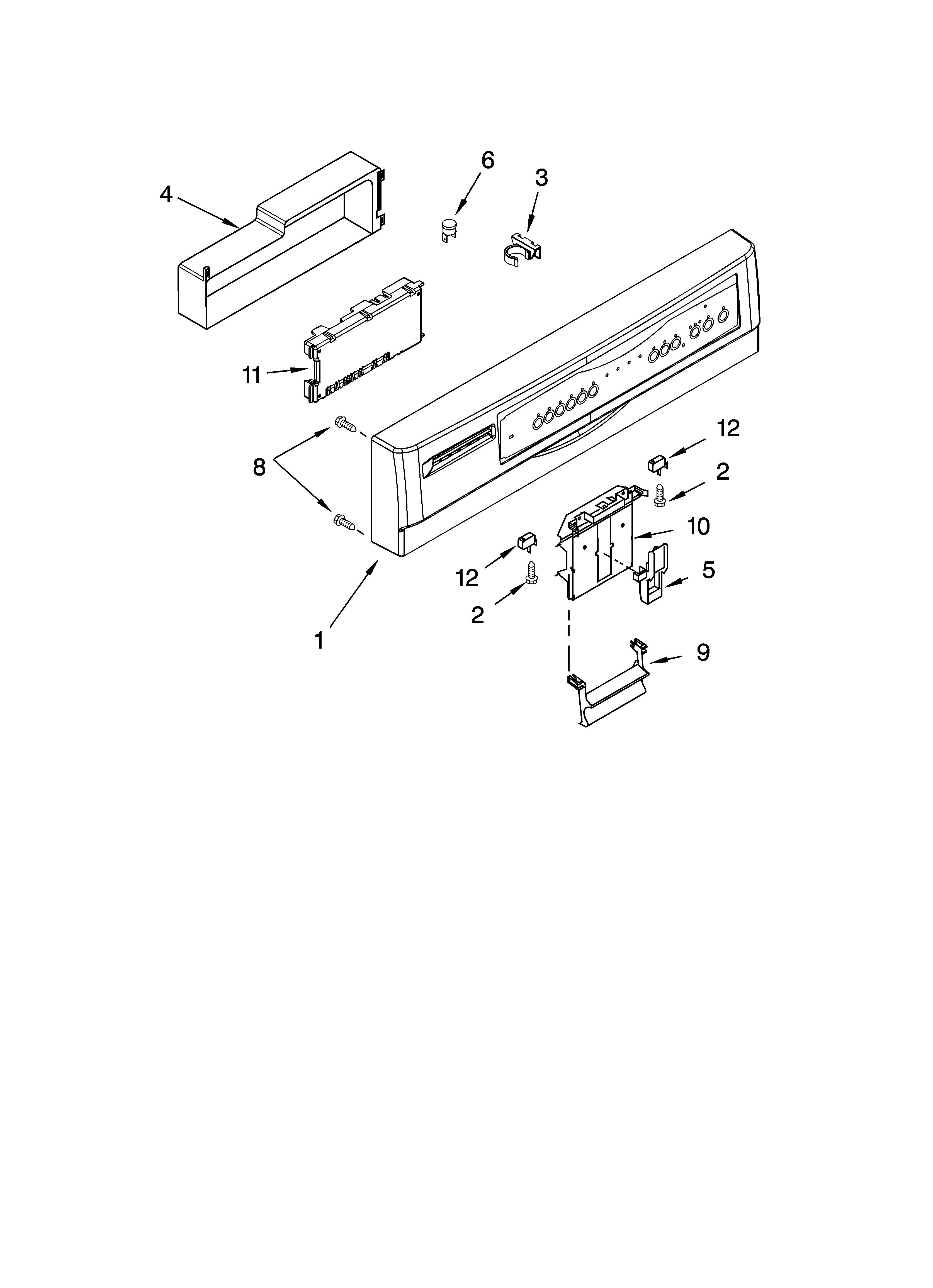 Kenmore 66513639K901 control panel parts diagram