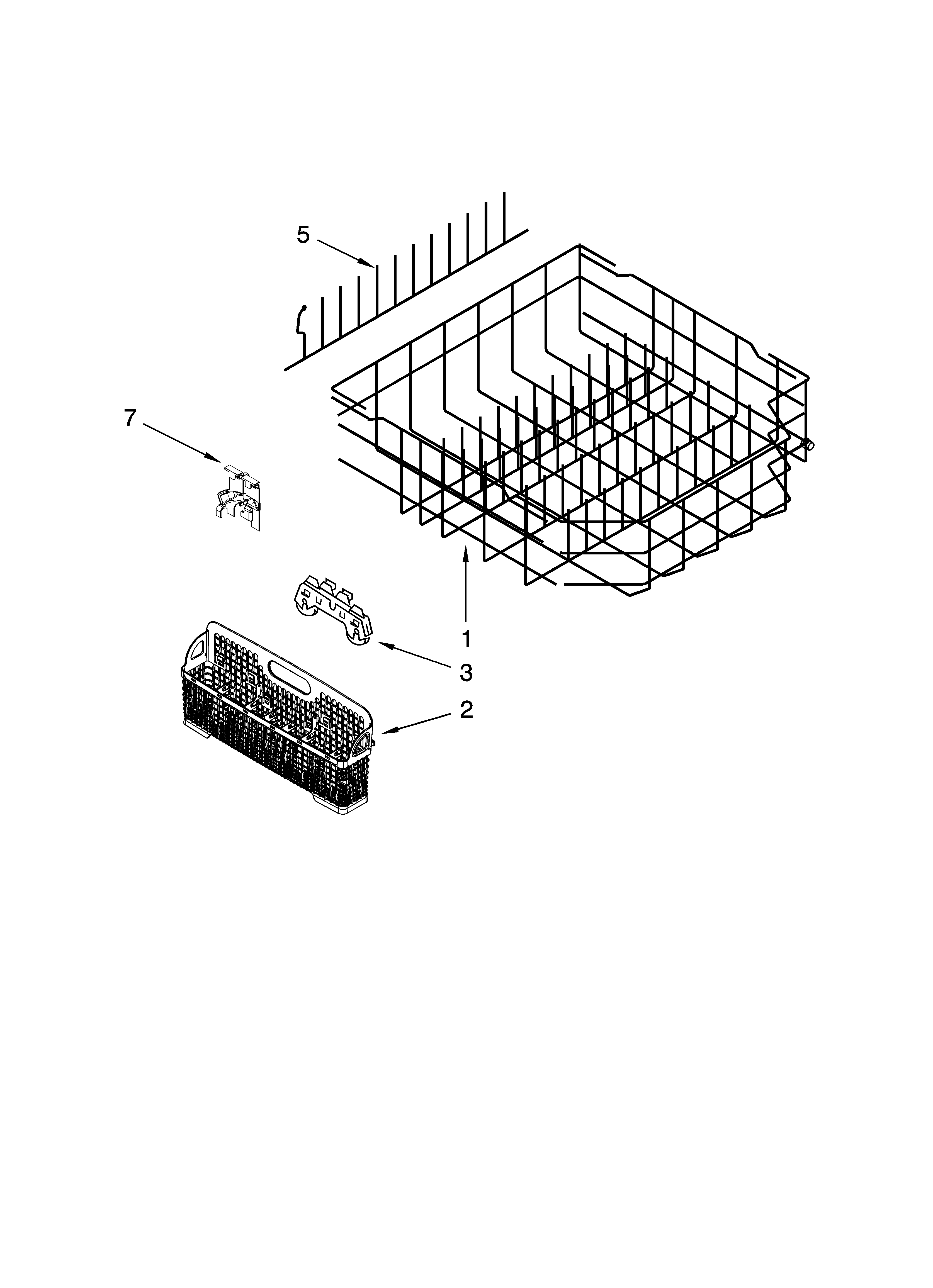 Kenmore 66513639K901 lower rack parts diagram
