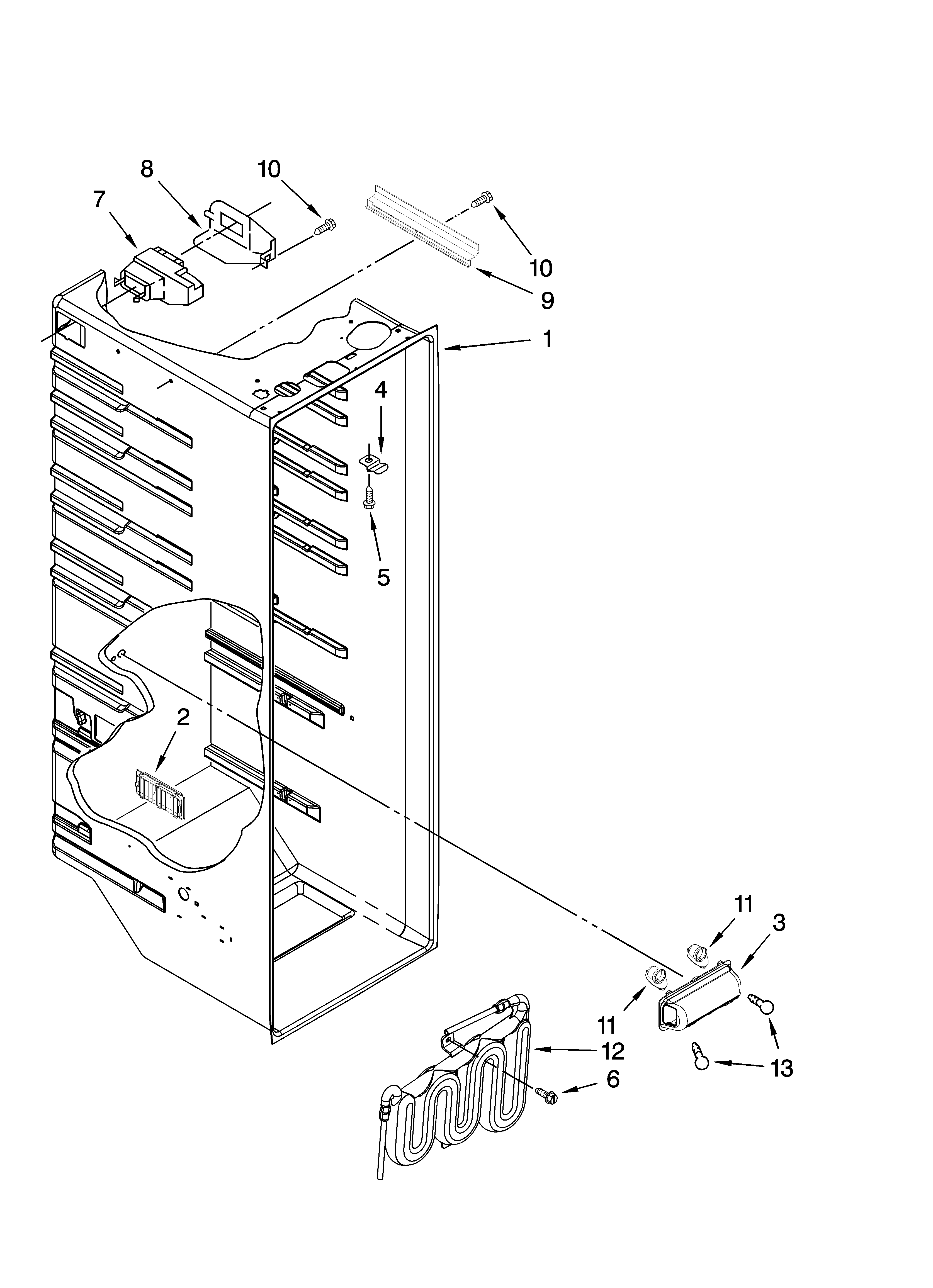 Kenmore 10659522801 refrigerator liner parts diagram