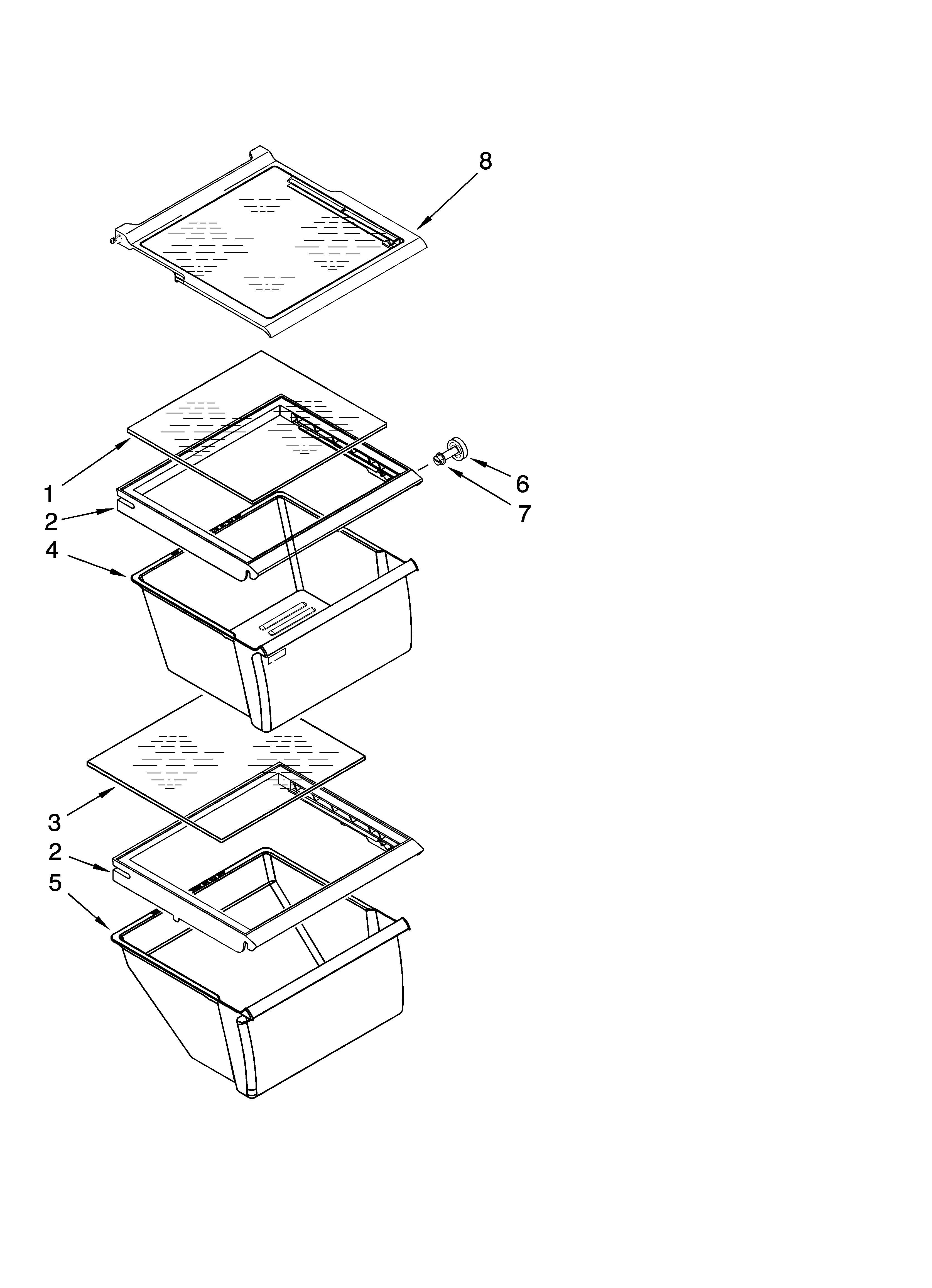 Kenmore 10659522801 refrigerator shelf parts diagram