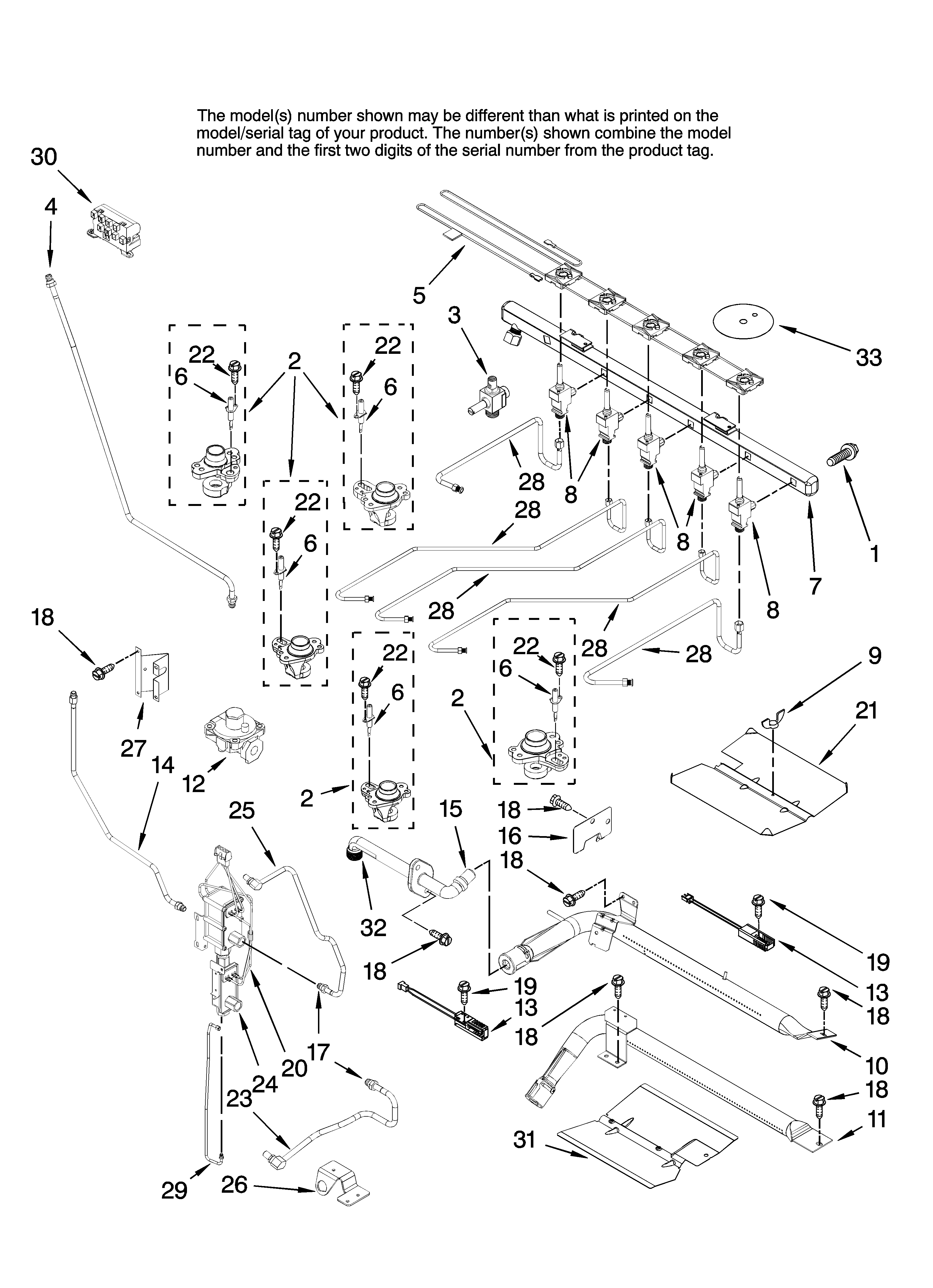 Kenmore Elite 66578002801 manifold parts diagram