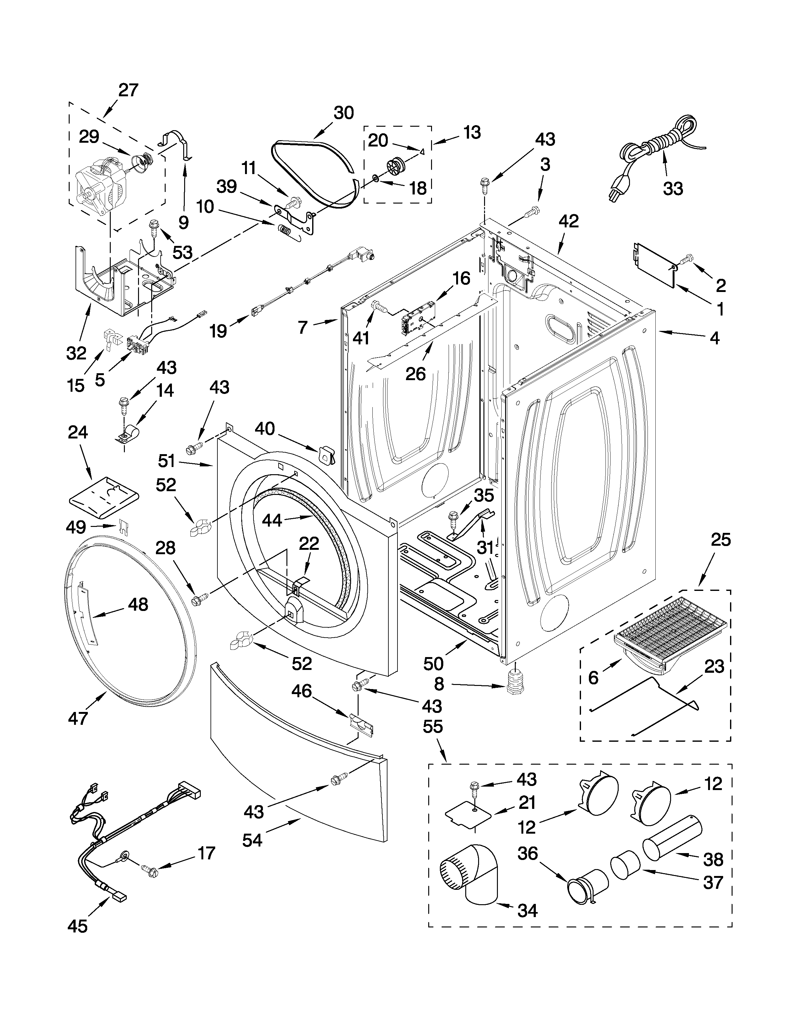 Kenmore Elite 11097721702 cabinet parts diagram