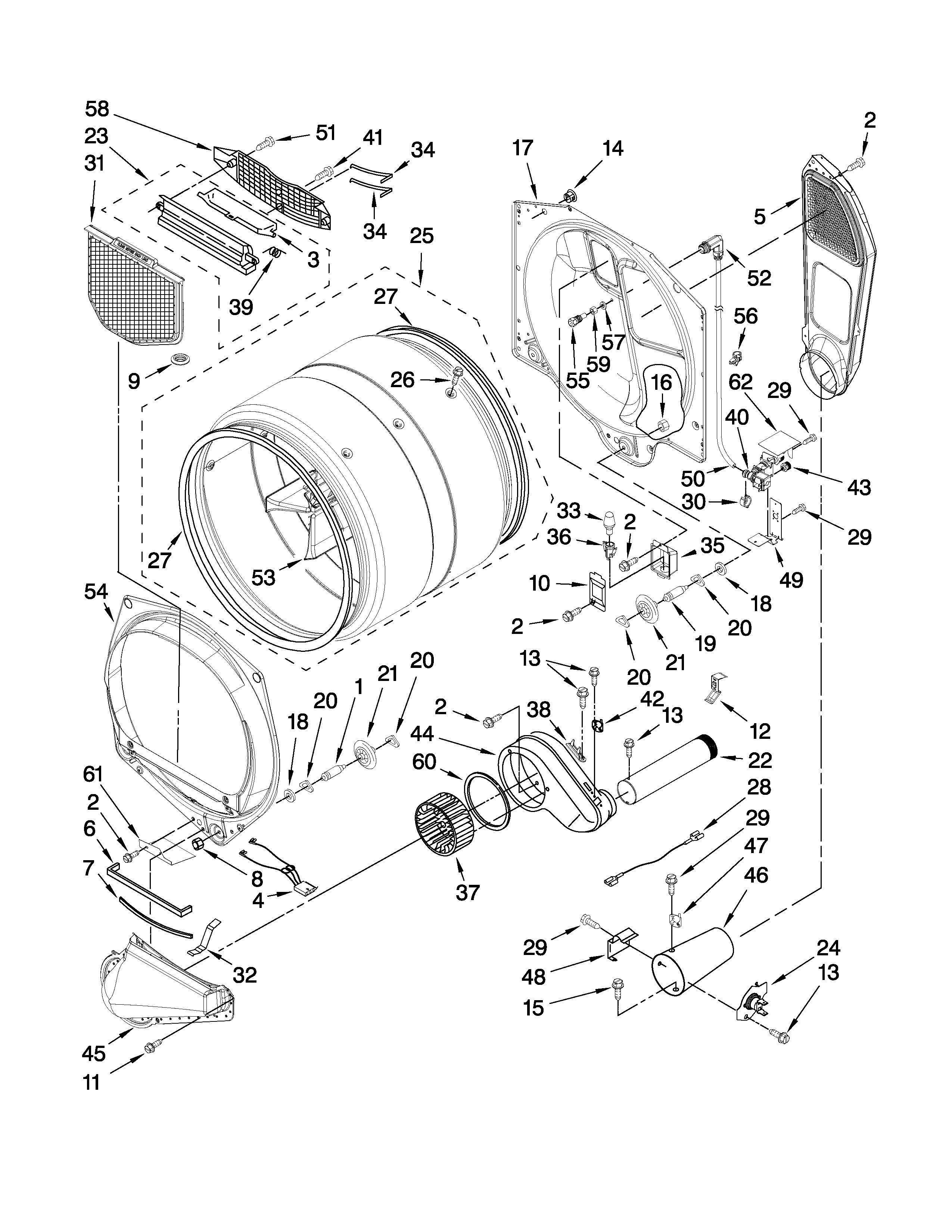 Kenmore Elite 11097721702 bulkhead parts diagram