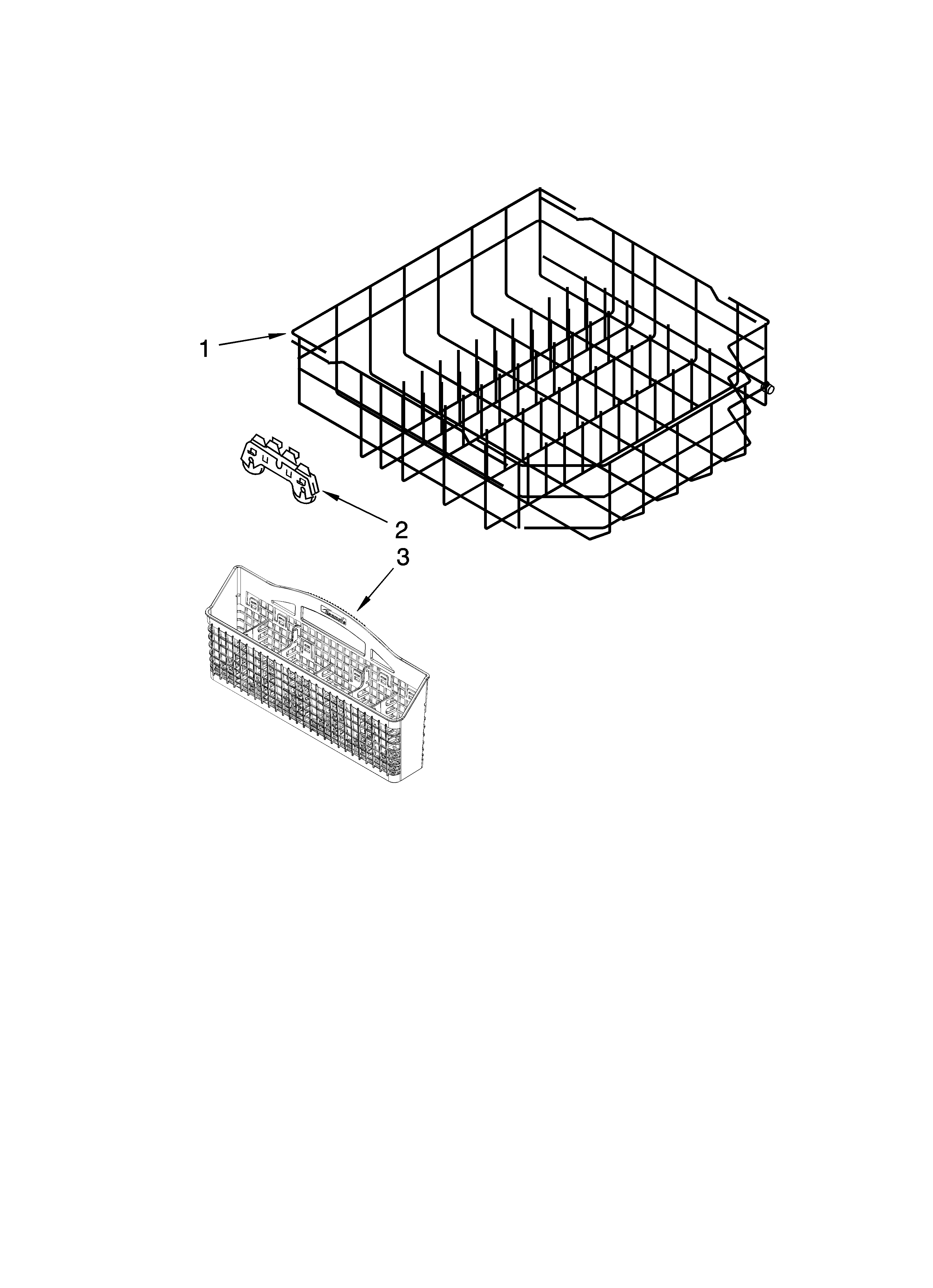 Kenmore 66513452K900 lower rack parts diagram