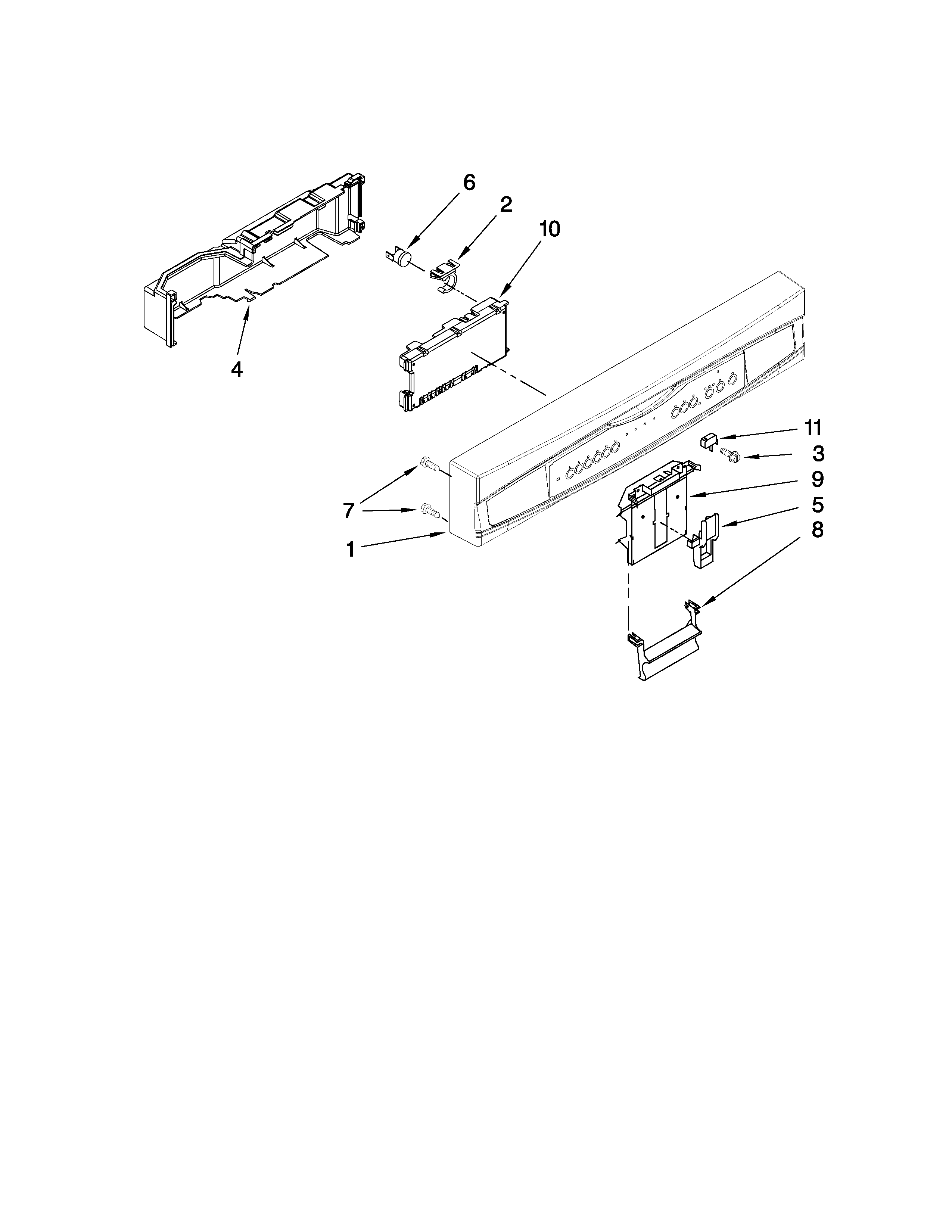 Kenmore 66513484K901 control panel parts diagram