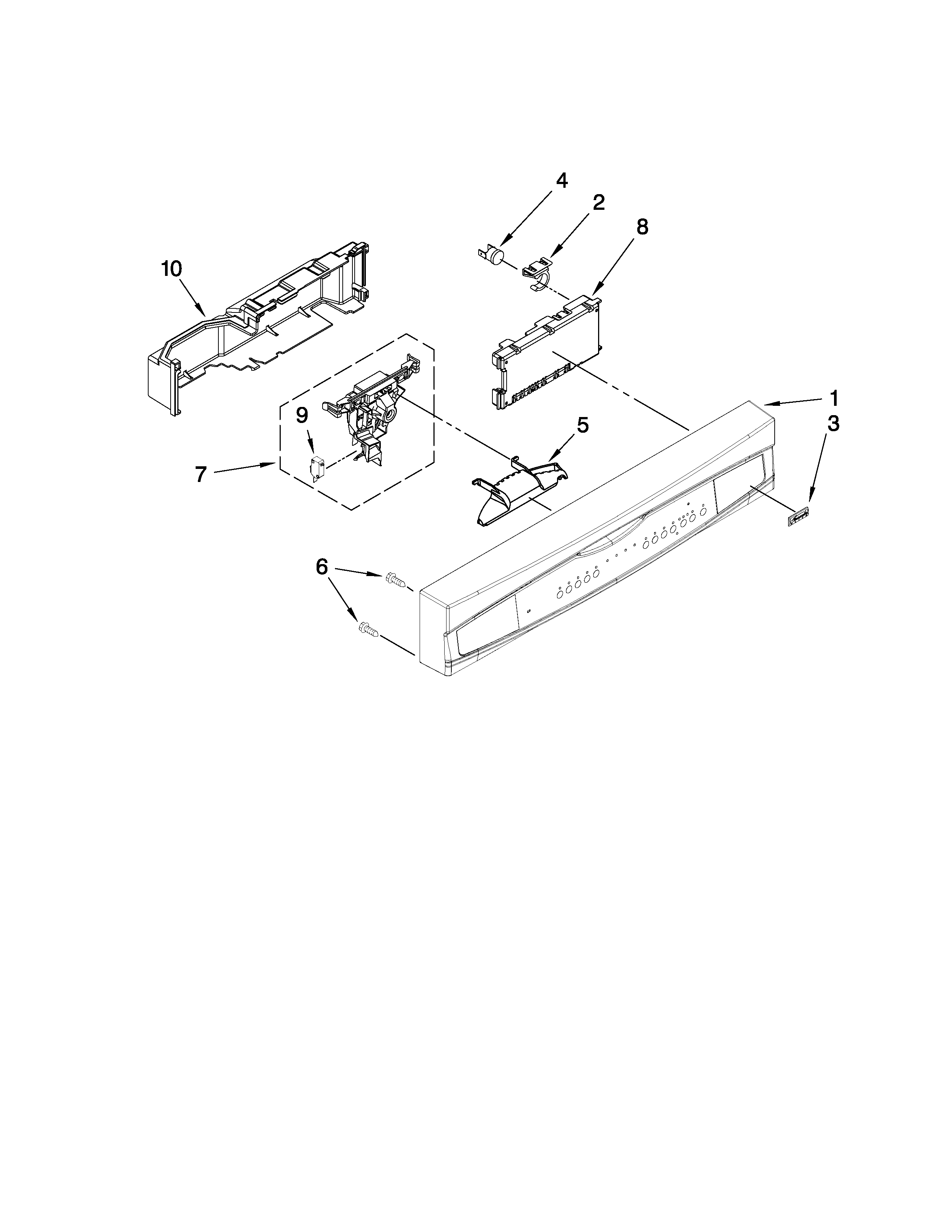 Kenmore Elite 66513103K901 control panel parts diagram