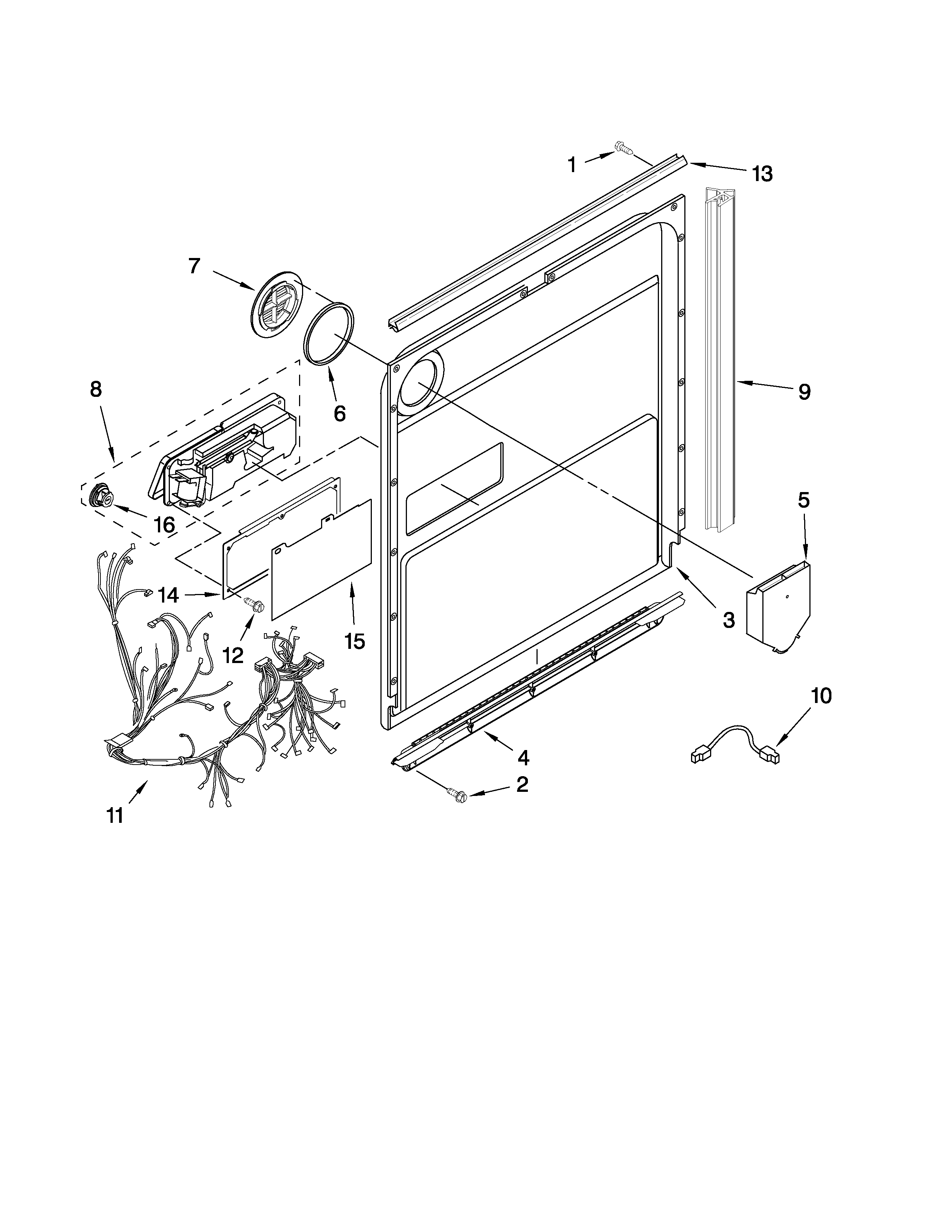 Kenmore Elite 66513103K901 door and latch parts diagram