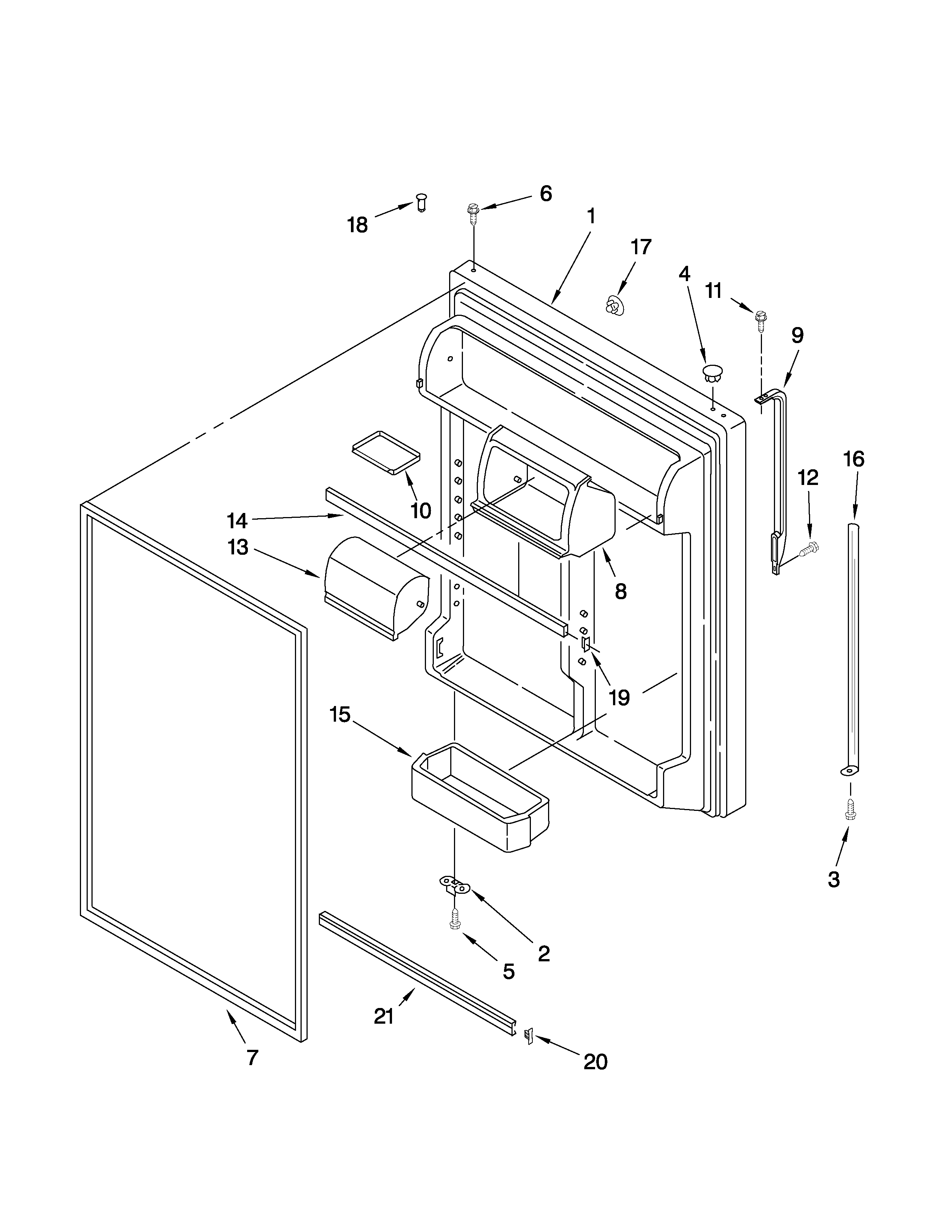 Kenmore 10667973802 refrigerator door parts diagram