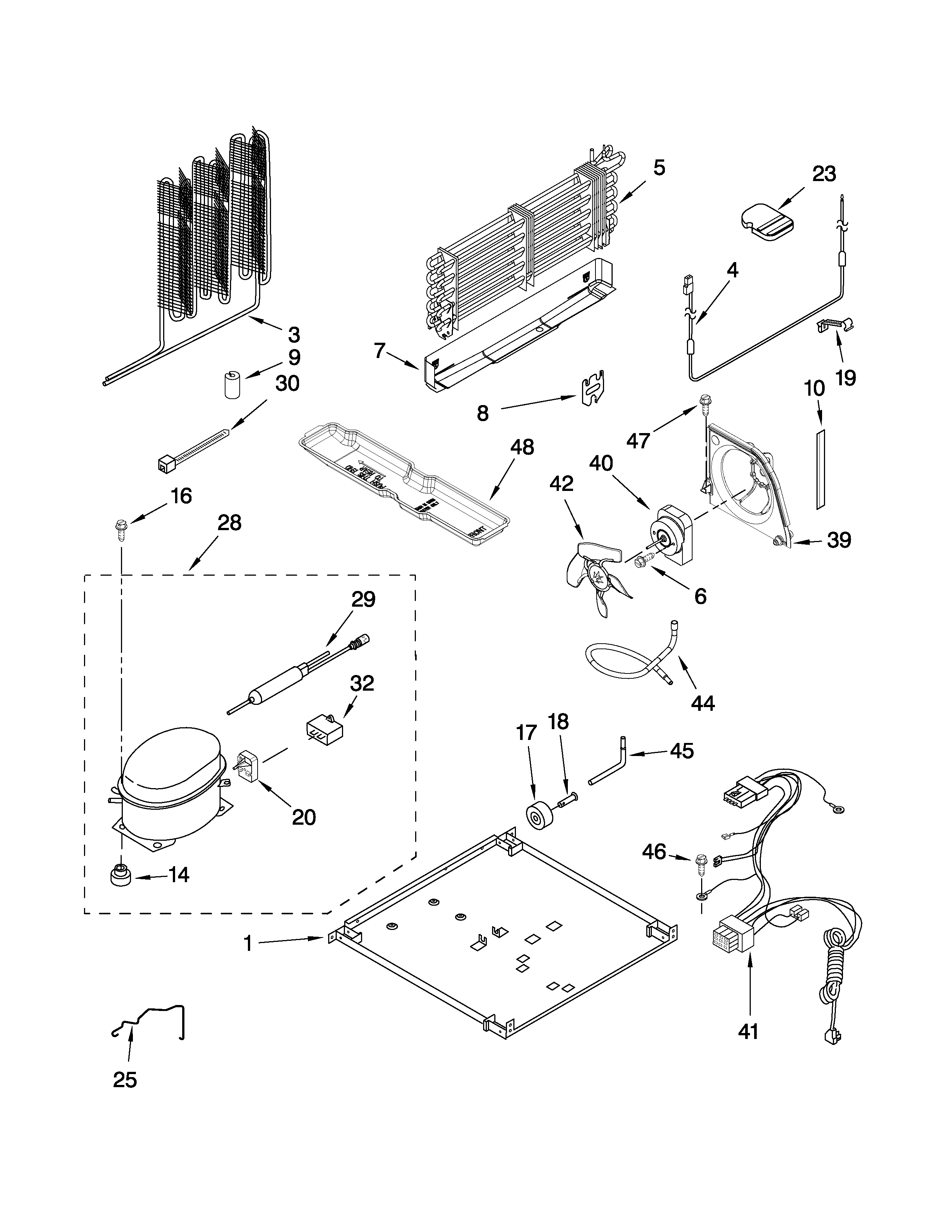 Kenmore 10667973802 unit parts diagram