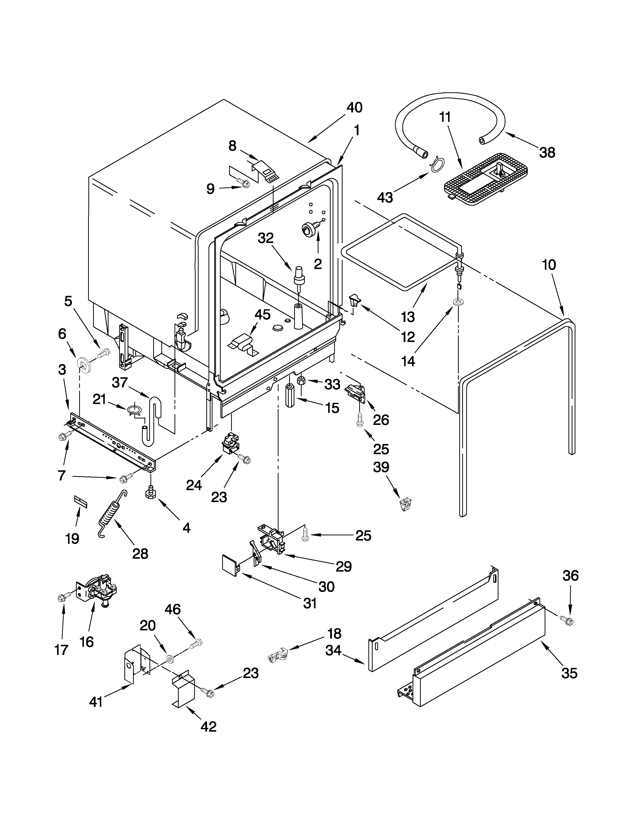 Kenmore 66514212K900 tub assembly parts diagram